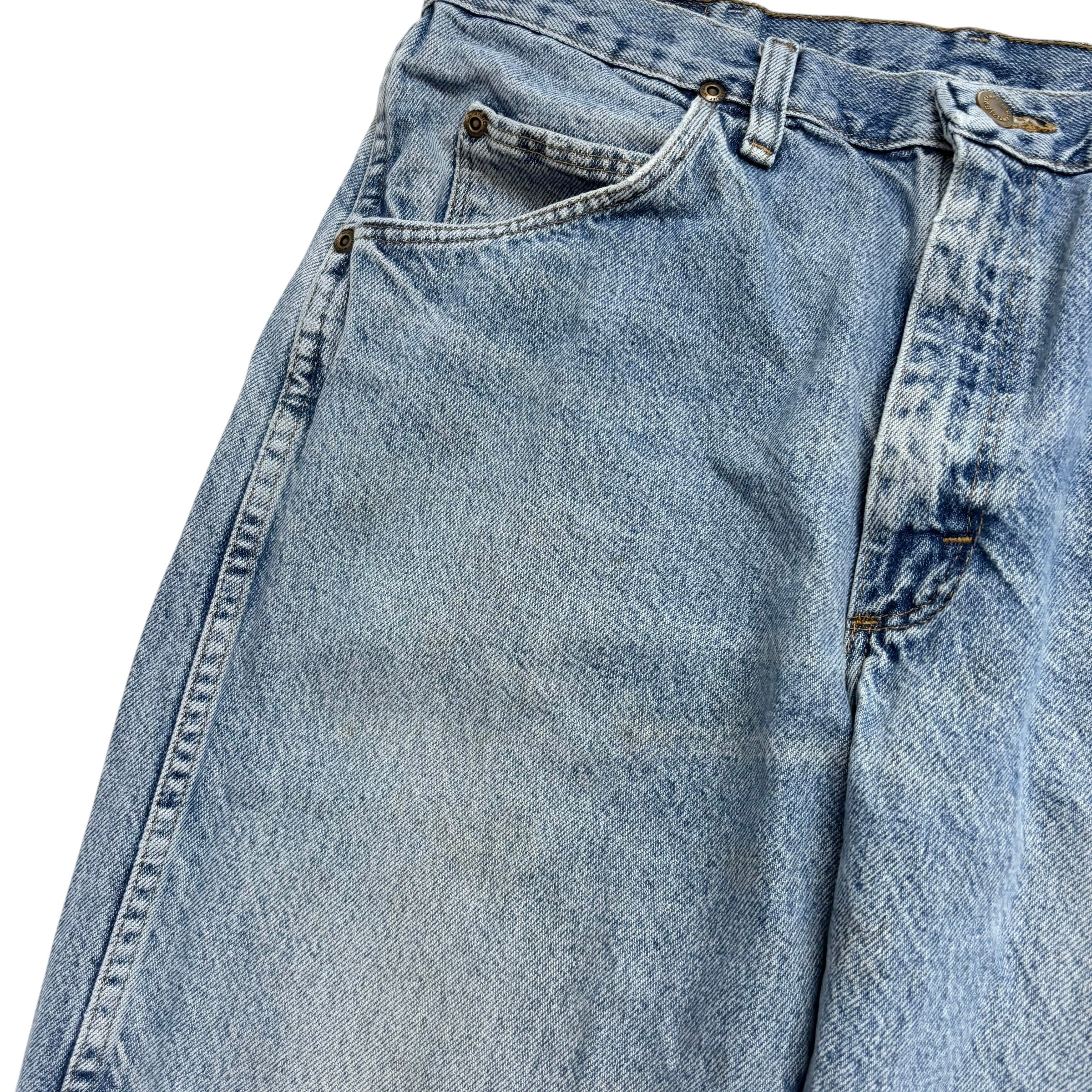 Wrangler Jeans W34 L29 Mens Light Blue Regular Straight Fit Vintage Denim (F)