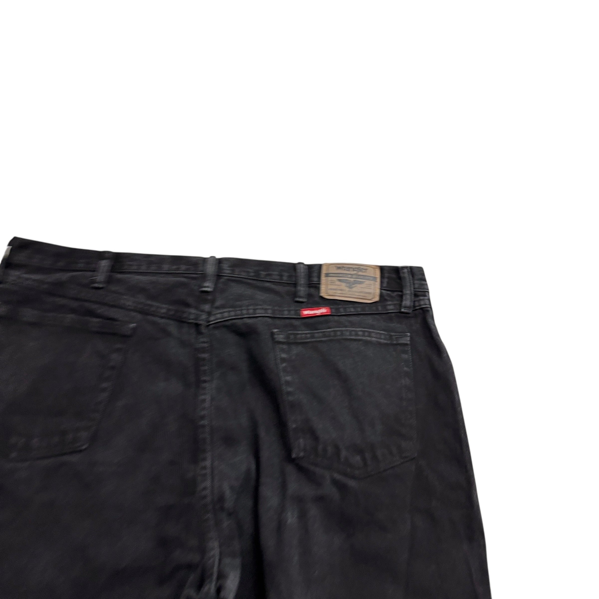 Wrangler Jeans W42 L30 Mens Black Relaxed Straight Fit Denim