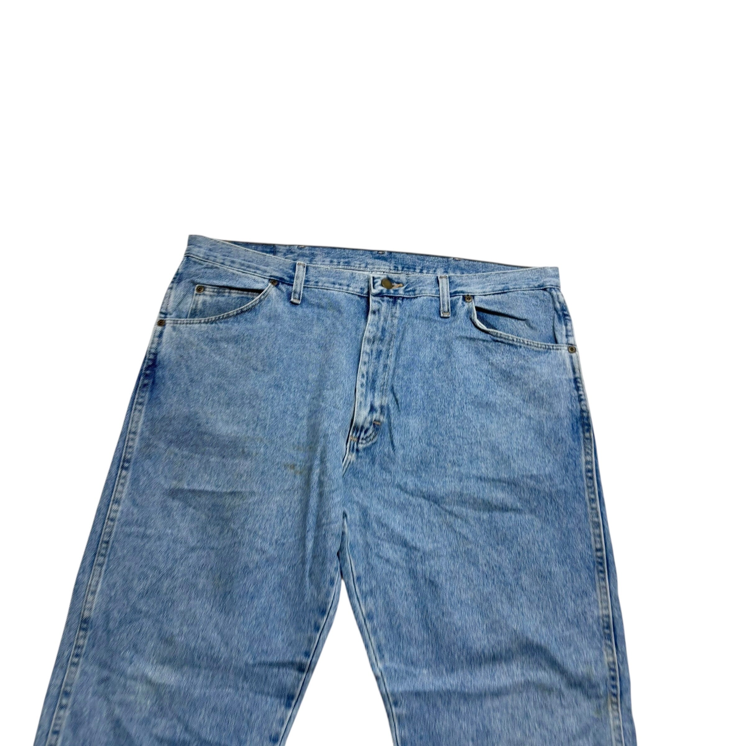 Wrangler Jeans W40 L30 Mens Light Blue Regular Straight Fit Vintage Denim (F)