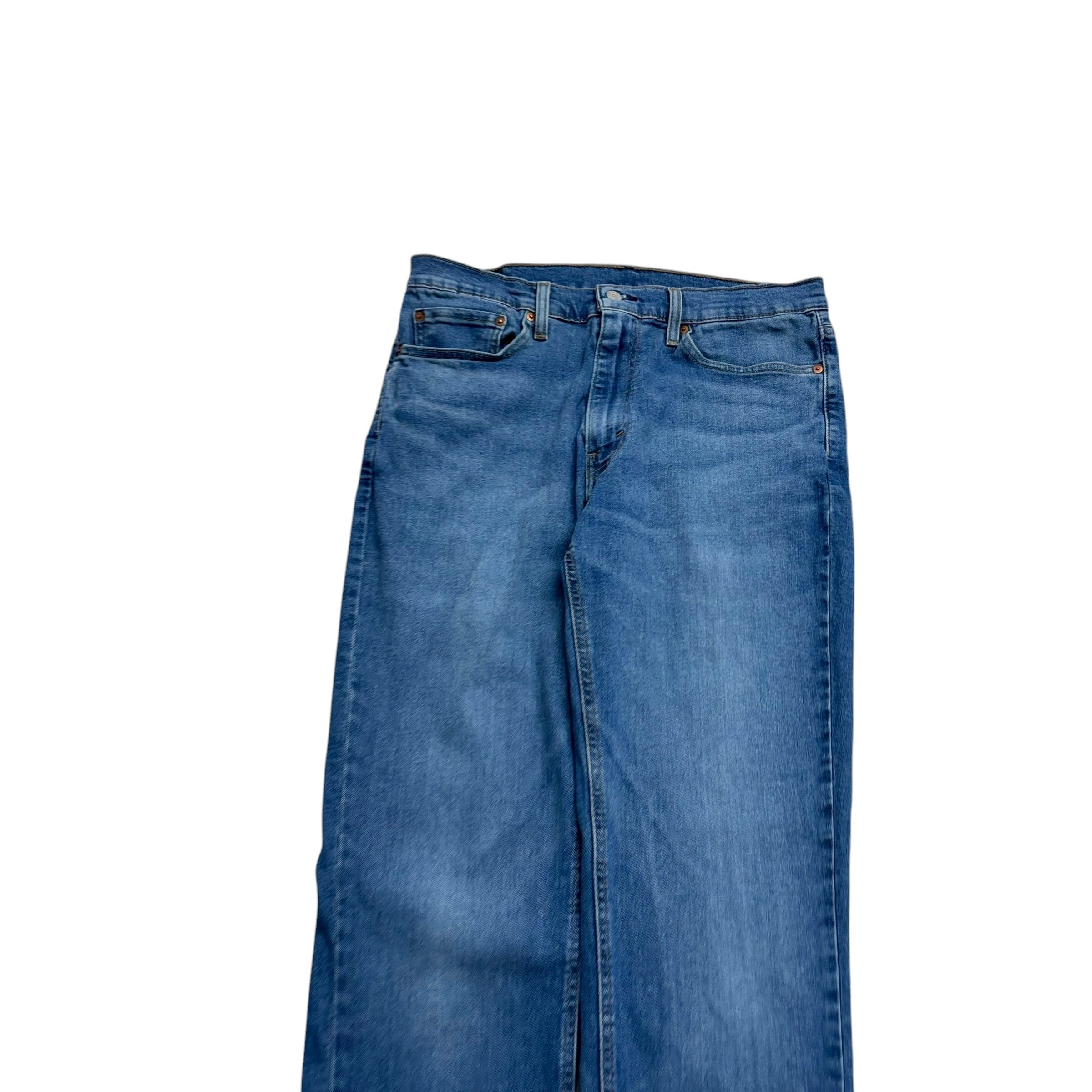 Levis 541 Jeans W36 L36 Mens Mid Blue Athletic Tapered Fit Stretch Denim (E)