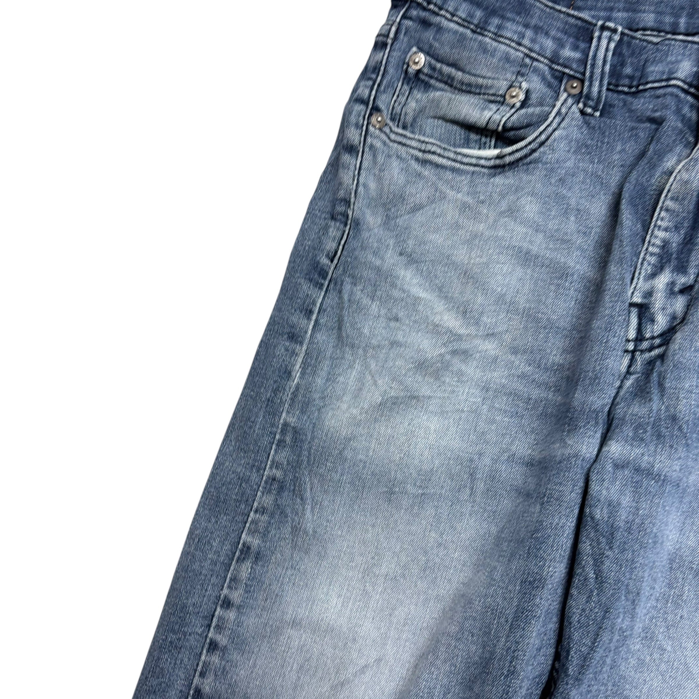 Levis 502 Jeans W33 L32 Mens Navy Blue Regular Tapered Fit Stretch Denim (F)