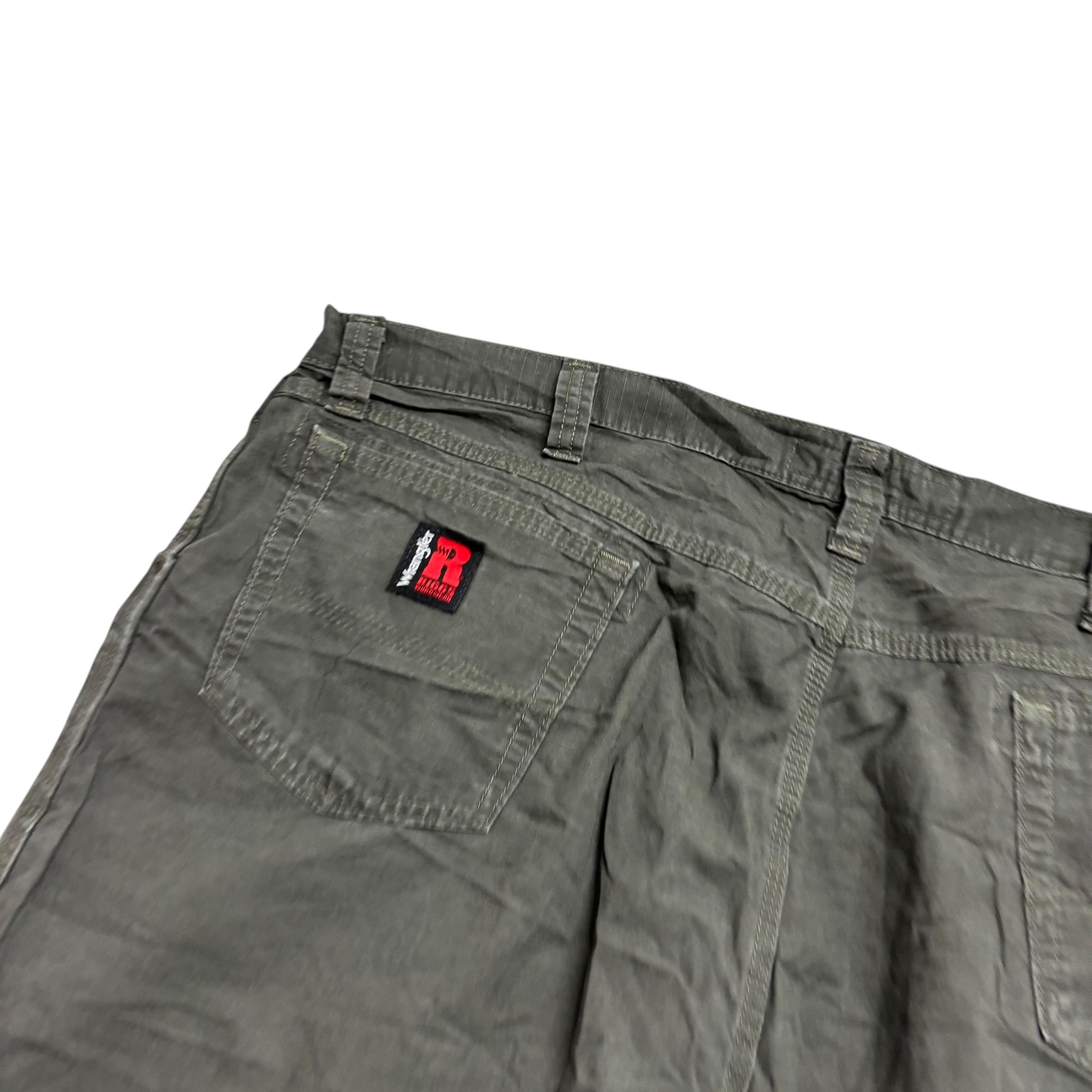 Wrangler Trousers W42 L34 Mens Olive Green Relaxed Straight Fit Pants