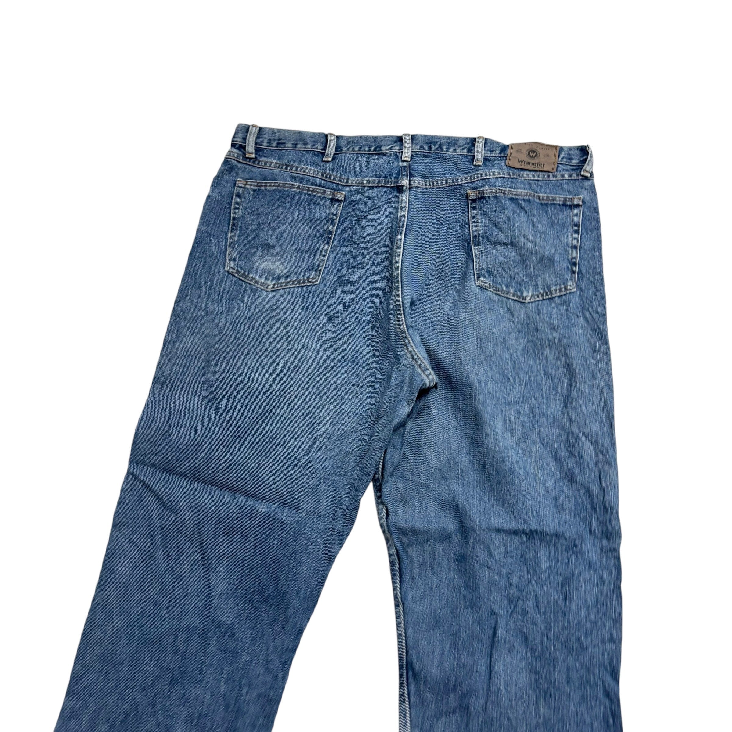 Wrangler Jeans W42 L32 Mens Mid Blue Relaxed Straight Fit Vintage Denim (E)