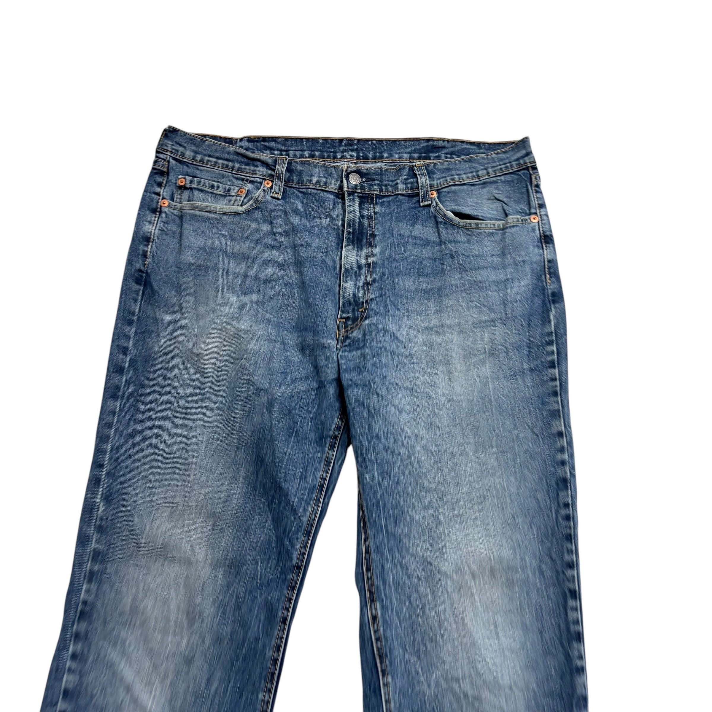 Levis 541 Jeans W40 L32 Mens Mid Blue Athletic Tapered Fit Stretch Denim (E)