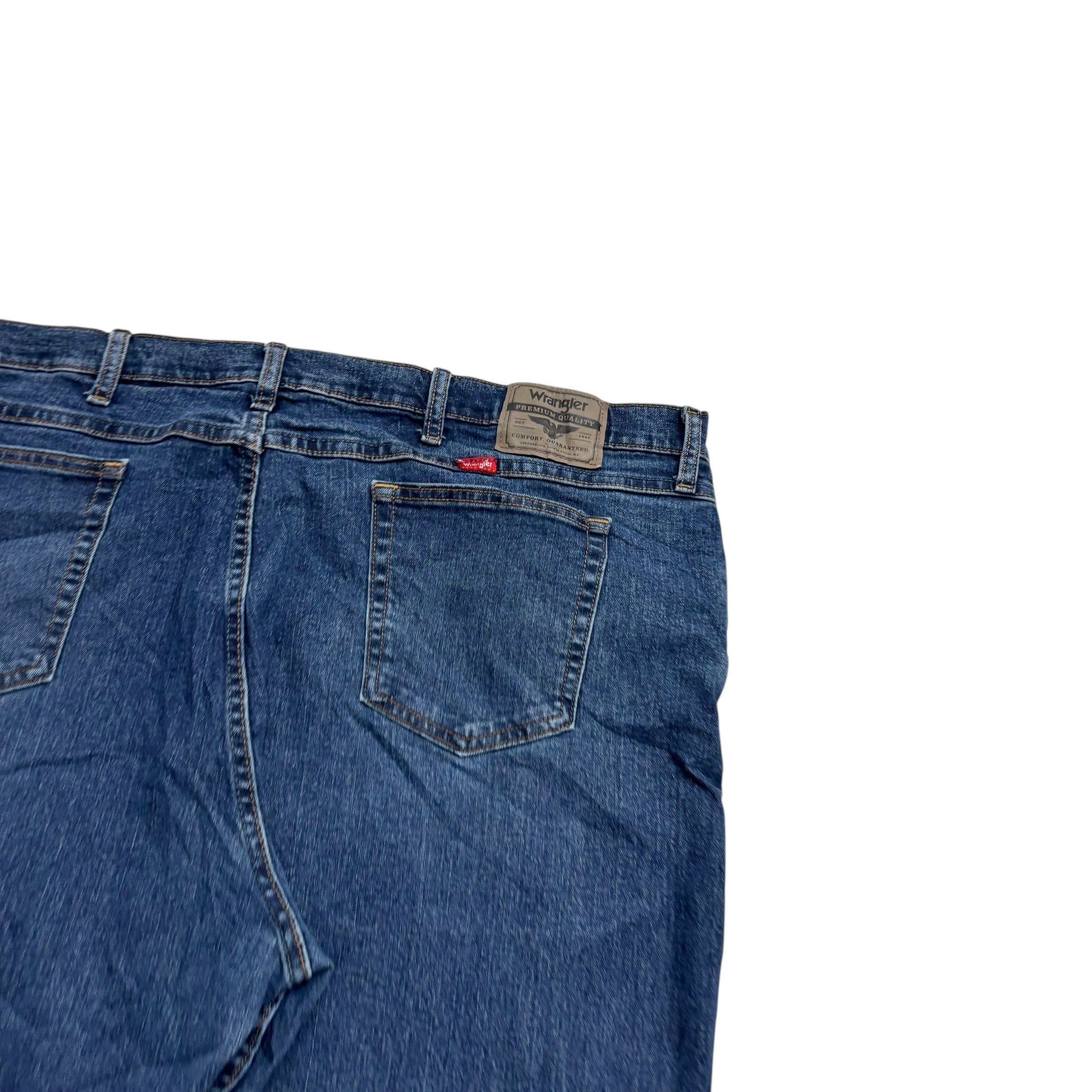 Wrangler Jeans W46 L30 Mens Dark Blue Relaxed Straight Fit Stretch Denim (E)