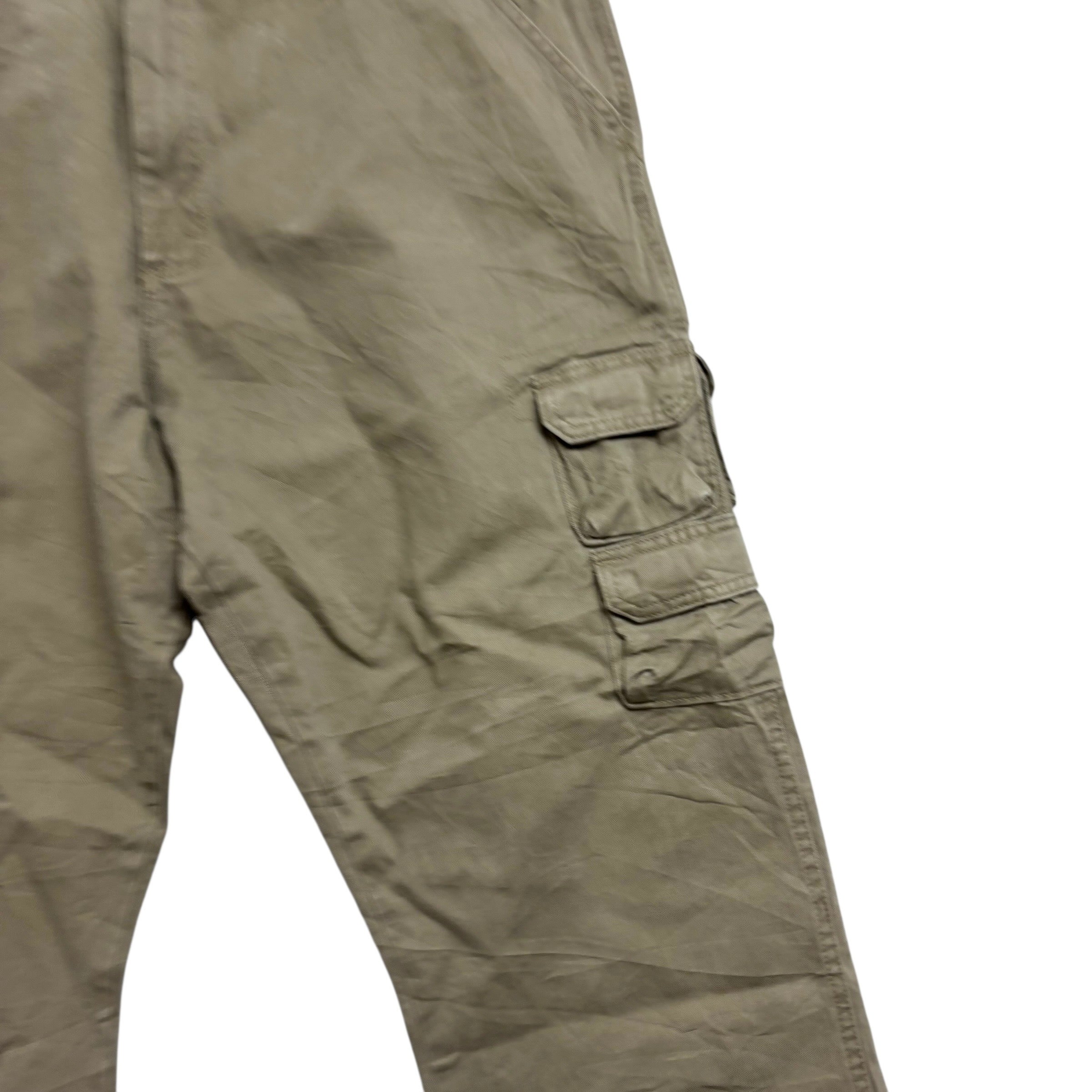Wrangler Cargo Pants W40 L32 Mens Beige Relaxed Straight Fit Trousers (E)