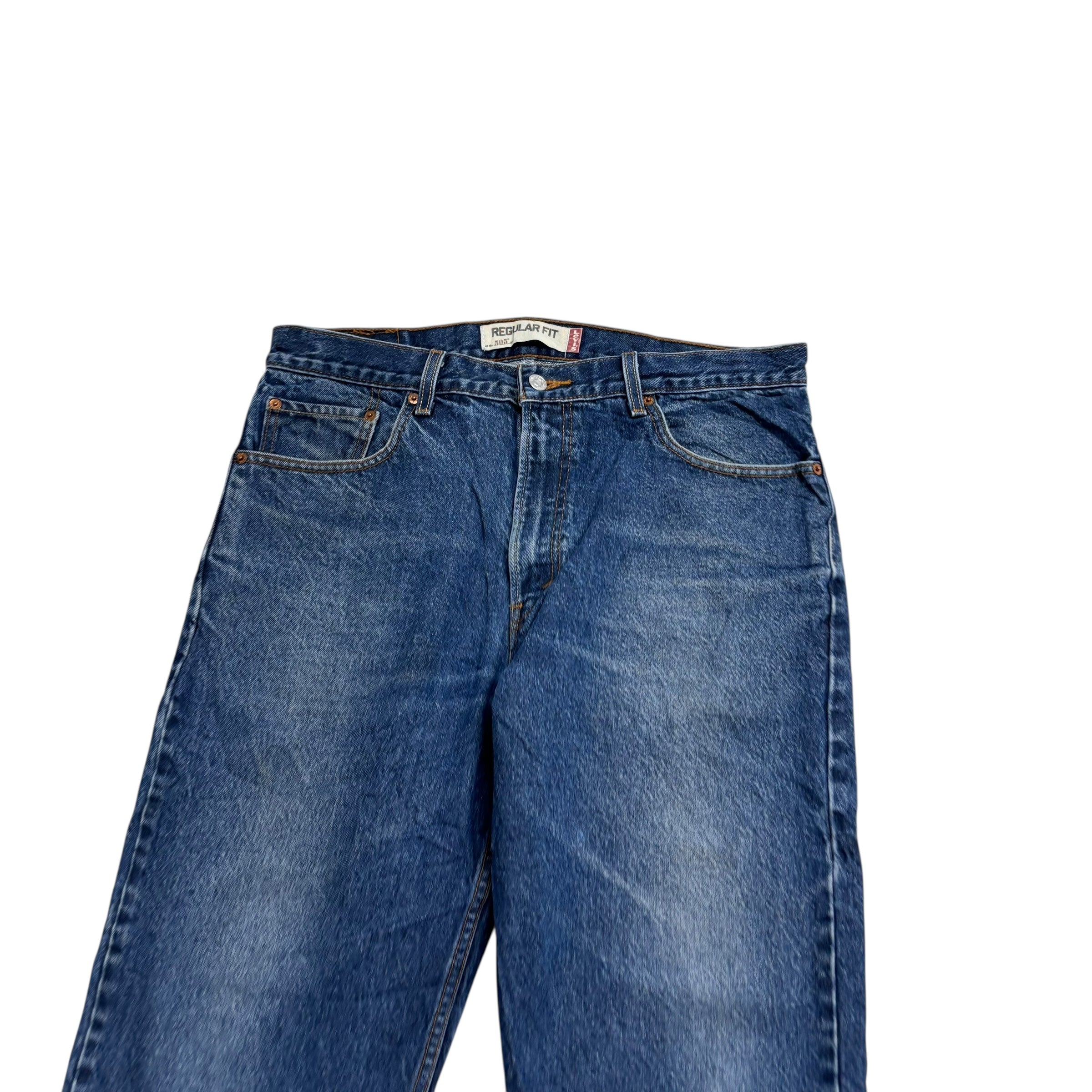 Levis 505 Jeans W36 L29 Mens Mid Blue Regular Straight Fit Vintage Denim