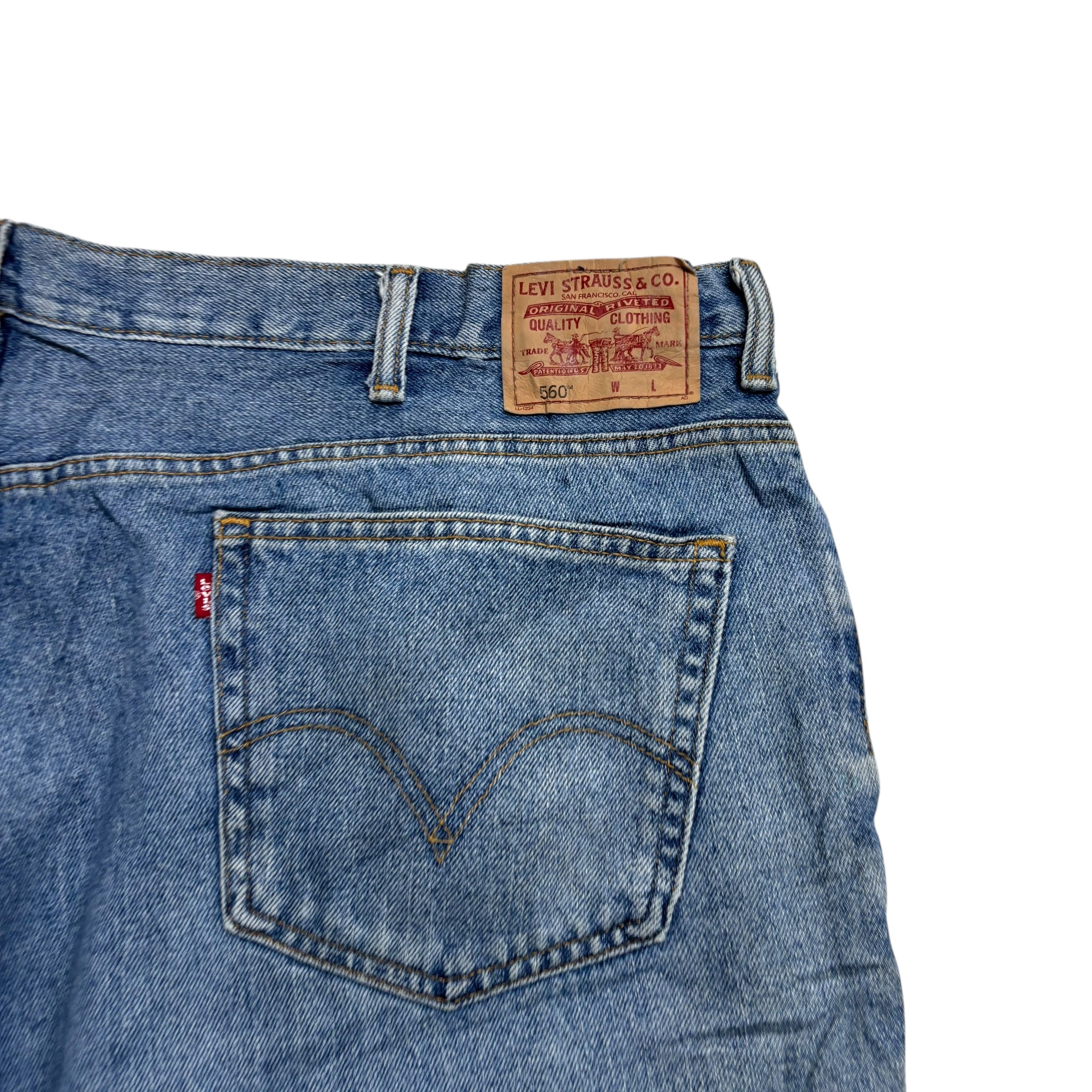 Levis 560 Jeans W50 L30 Mens Light Blue Baggy Relaxed Comfort Fit Vintage Denim