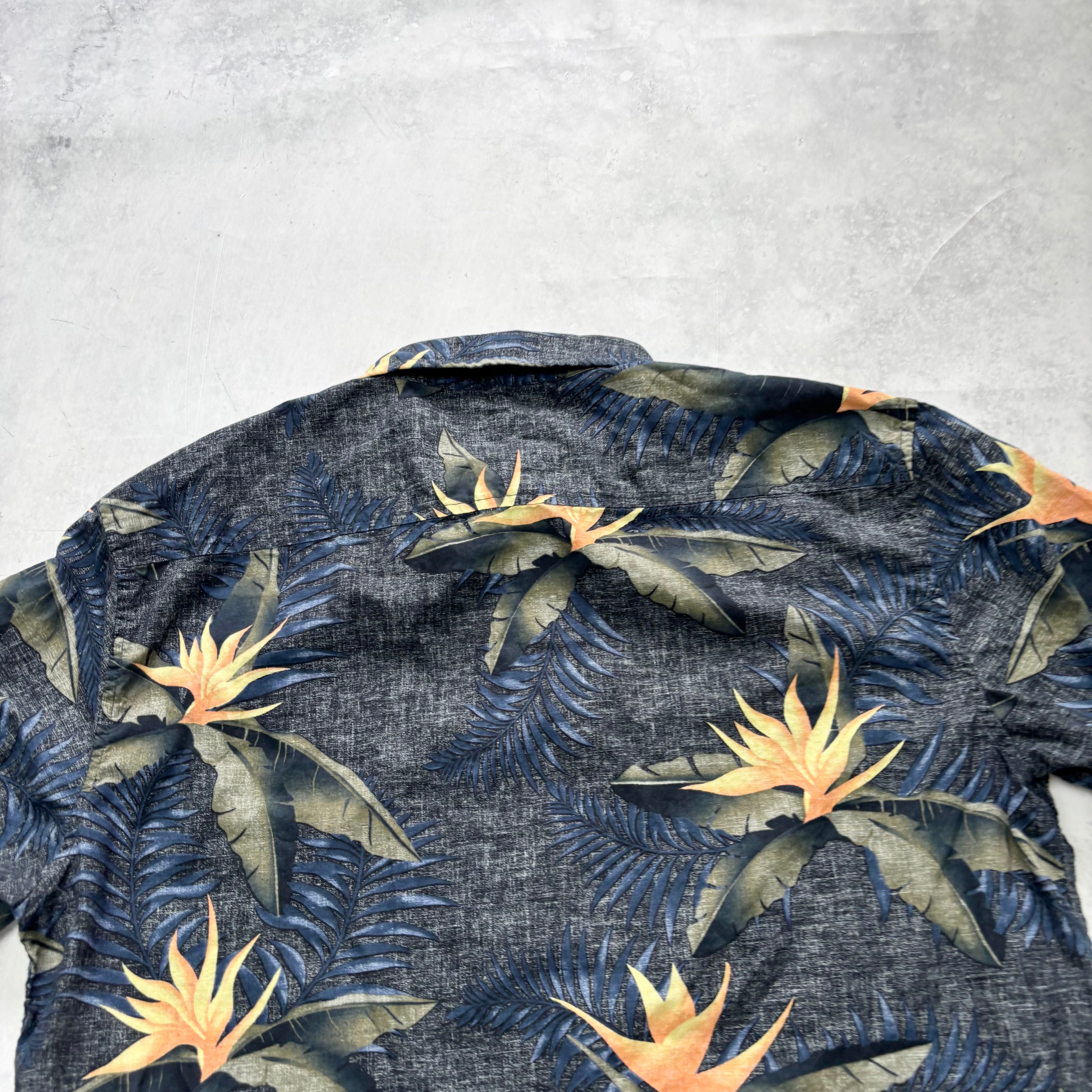 Quiksilver Hawaiian Shirt Mens XXL Navy Short Sleeve Cotton Regular Fit (E)