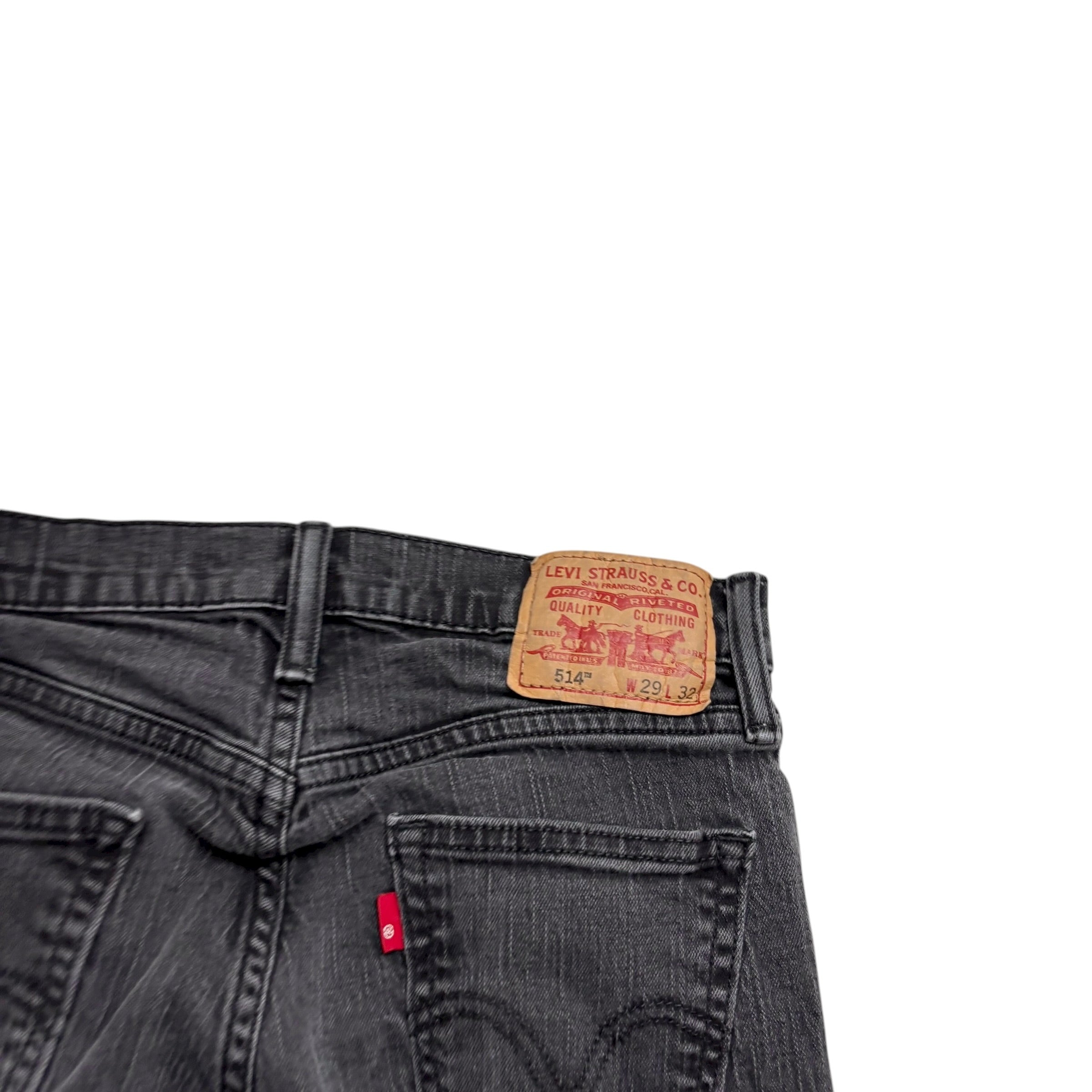 Levis 514 Jeans W29 L32 Mens Black Slim Straight Fit Stretch Denim