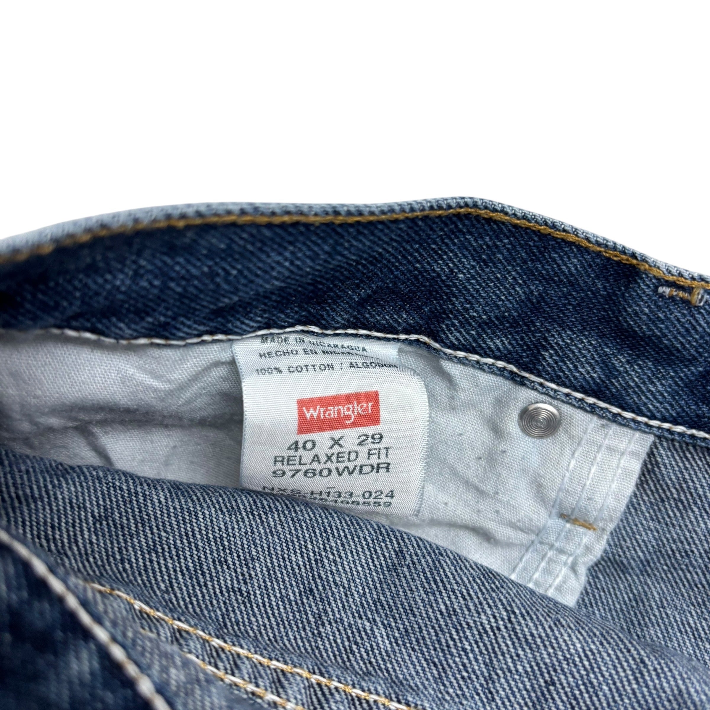 Wrangler Jeans W40 L29 Mens Mid Blue Baggy Relaxed Straight Fit Denim