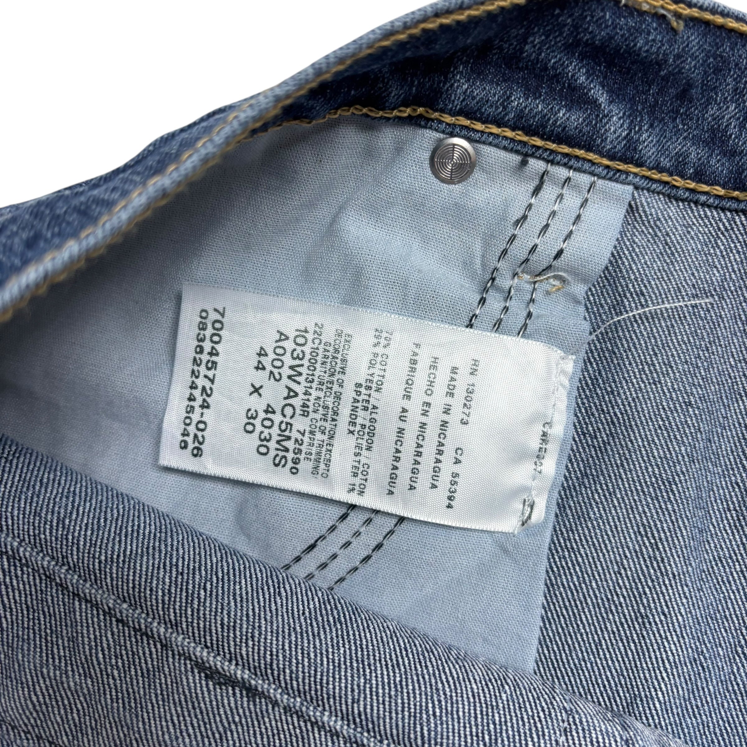 Wrangler Jeans W44 L30 Mens Mid Blue Relaxed Straight Fit Stretch Denim (E)