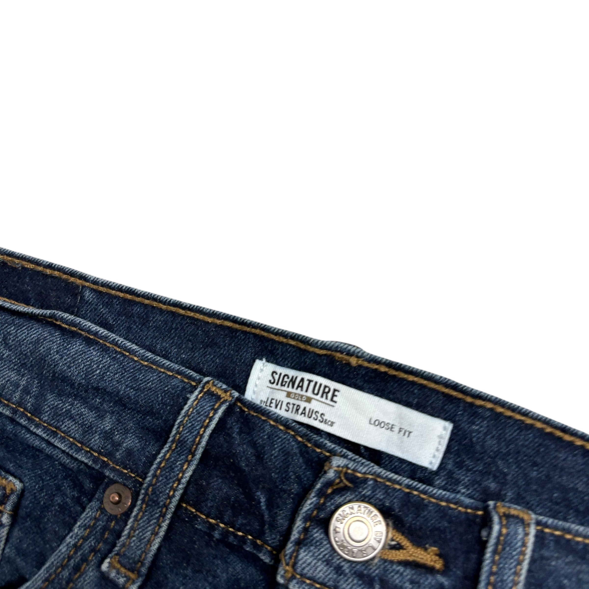 Levis Signature Jeans W28 L29 Mens Dark Blue Baggy Relaxed Fit Stretch (E)