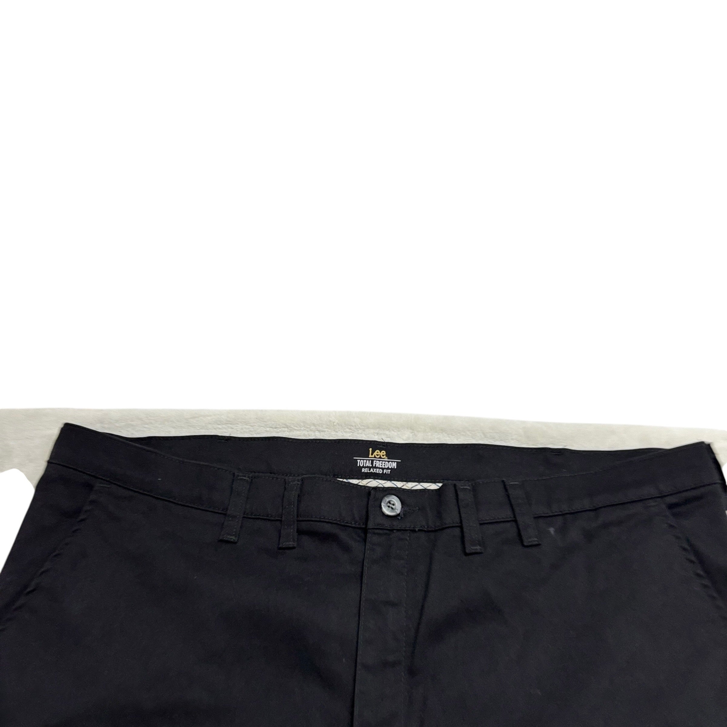 Lee Trousers W46 L34 Mens Black Relaxed Straight Fit Vintage Pants (E)