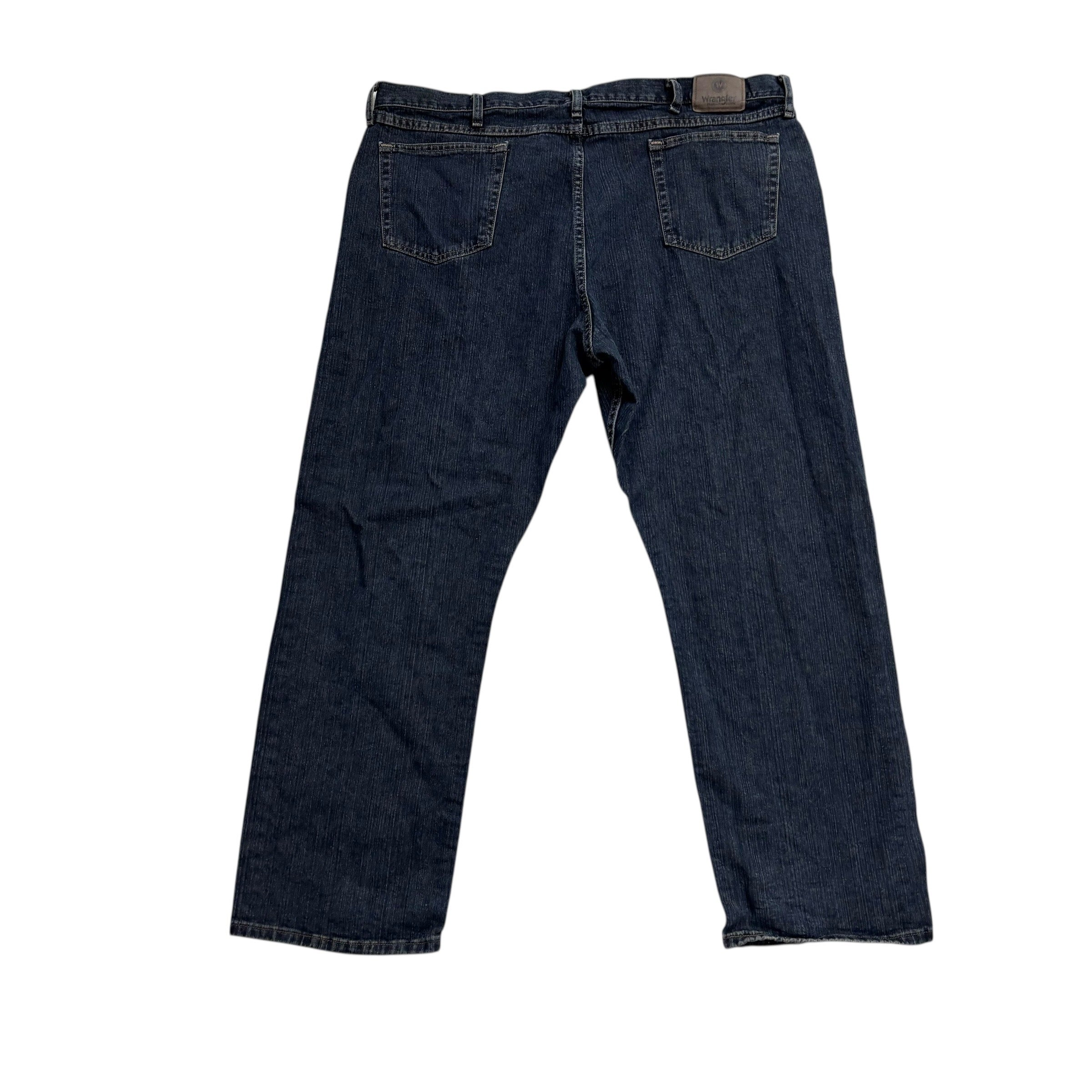 Wrangler Jeans W44 L30 Mens Dark Blue Relaxed Straight Fit Baggy Denim (E)