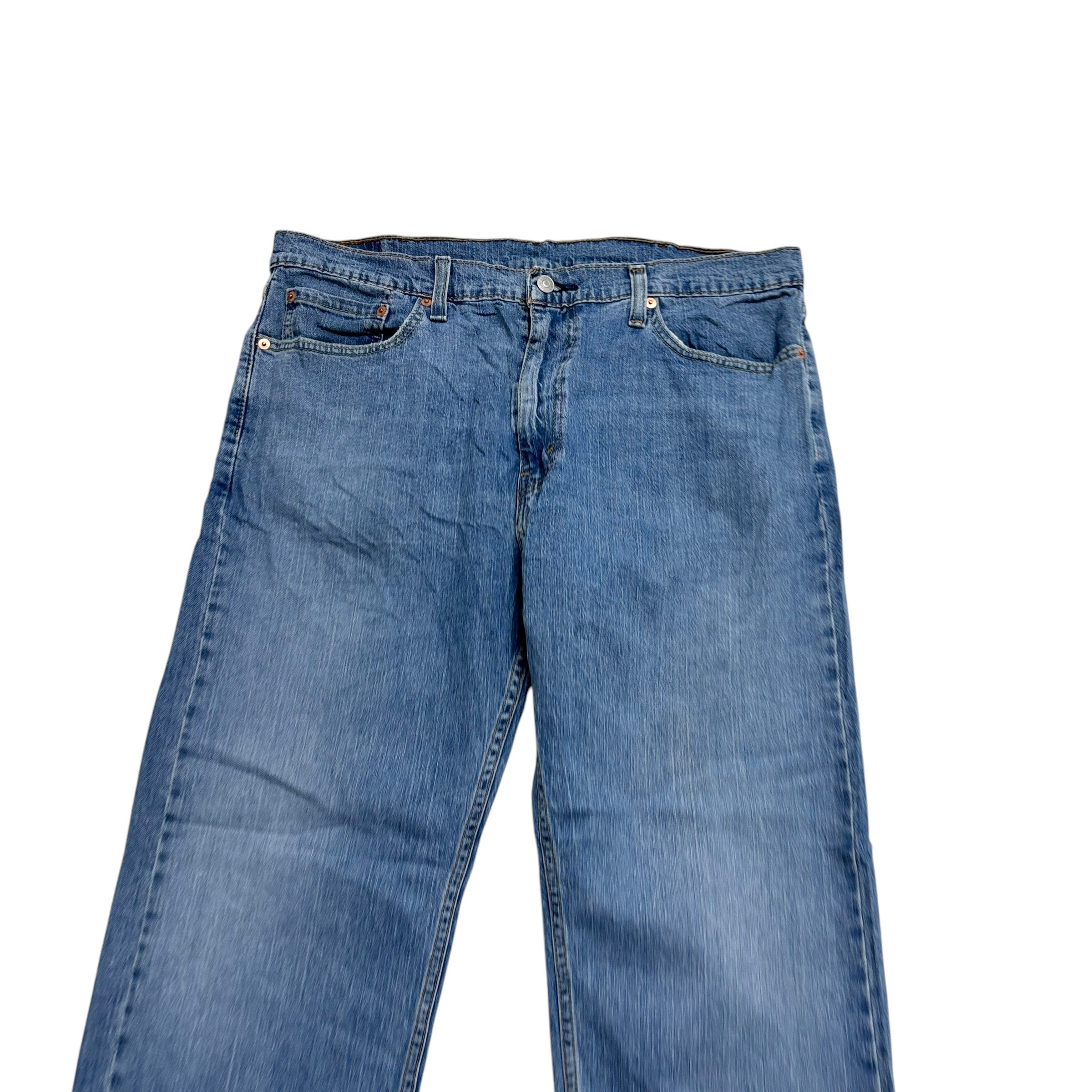 Levis 505 Jeans W38 L29 Mens Mid Blue Regular Straight Fit Stretch Denim (E)