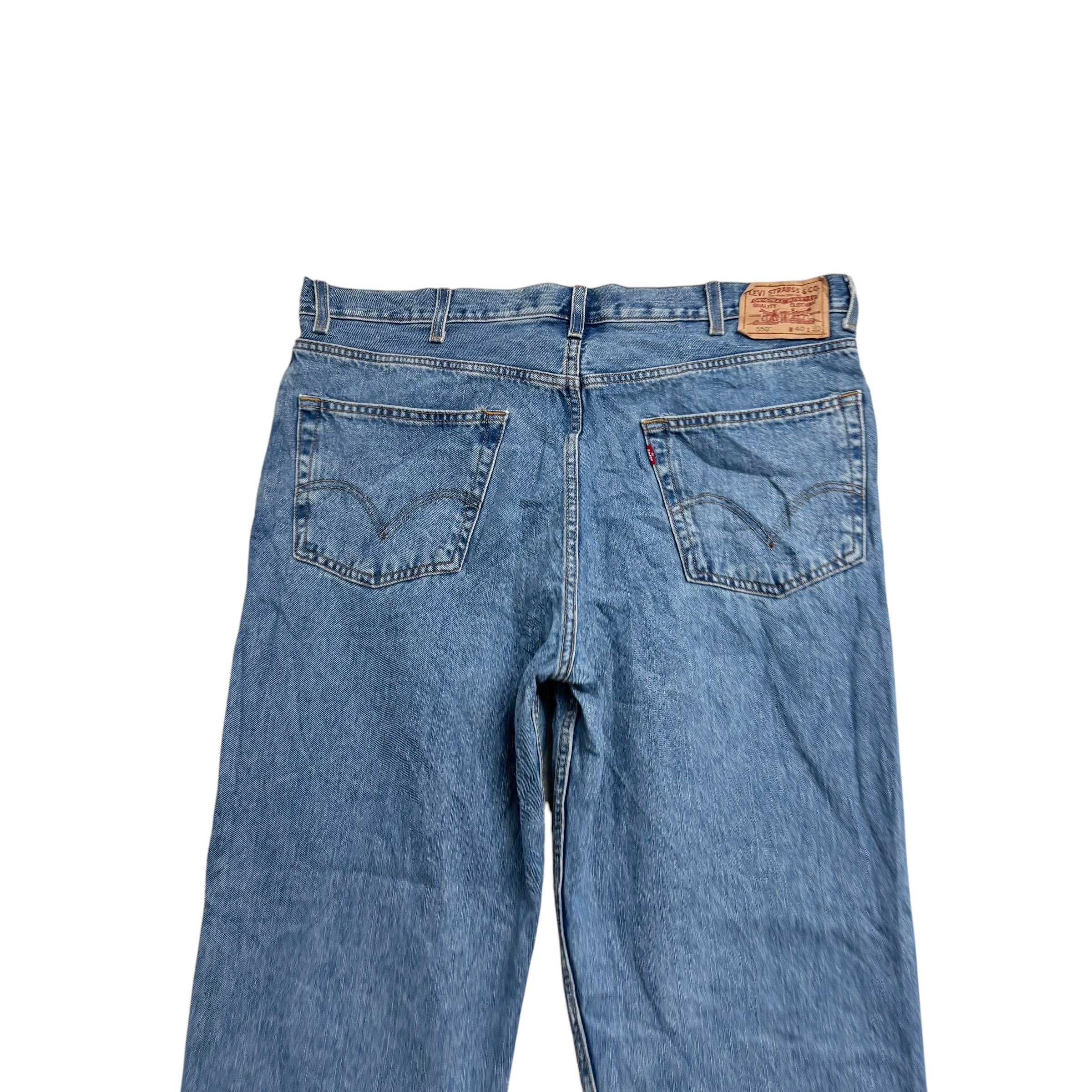 Levis 550 Jeans W40 L30 Mens Mid Blue Baggy Relaxed Straight Vintage Denim (E)