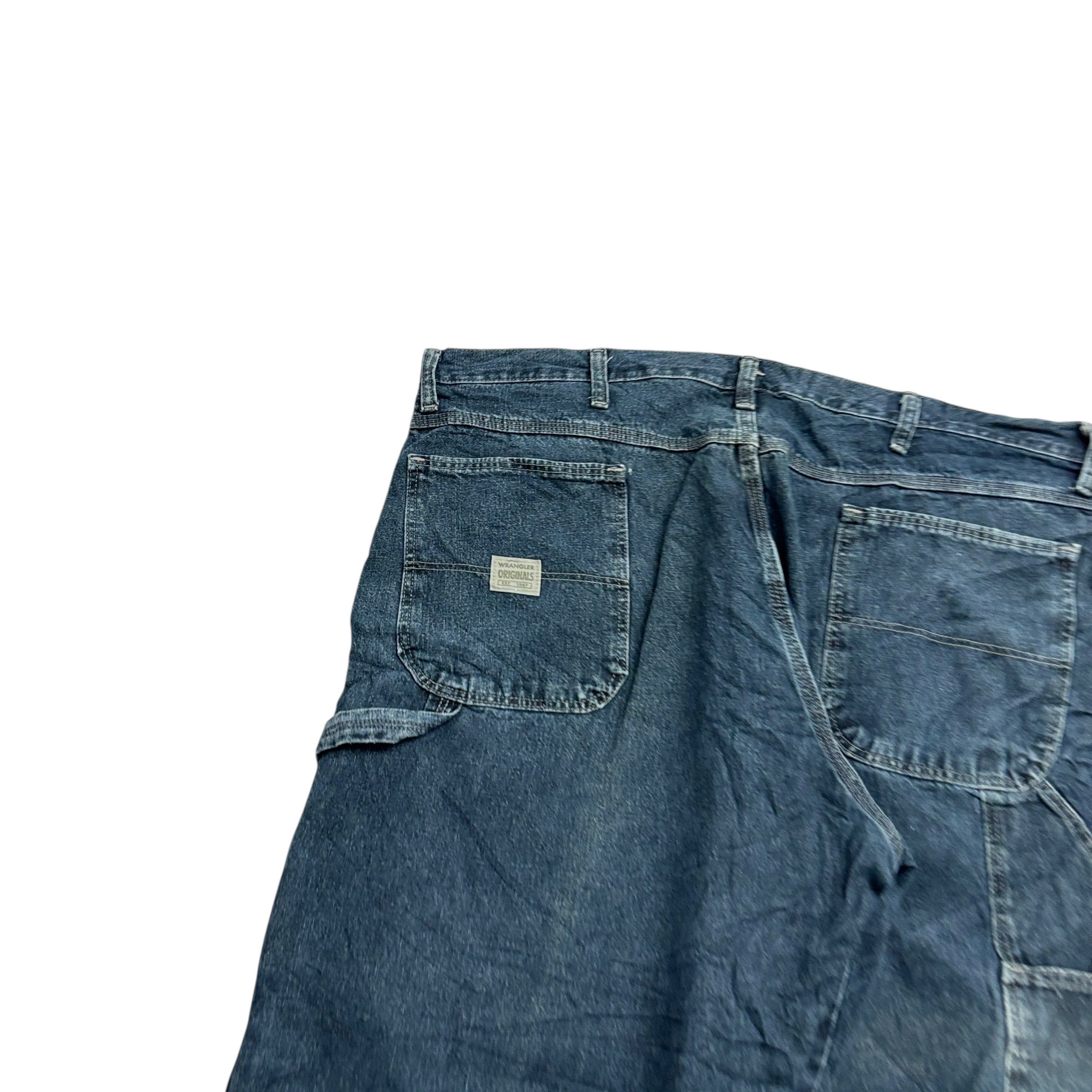 Wrangler Carpenter Jeans W40 L27 Mens Dark Blue Relaxed Straight Fit Denim