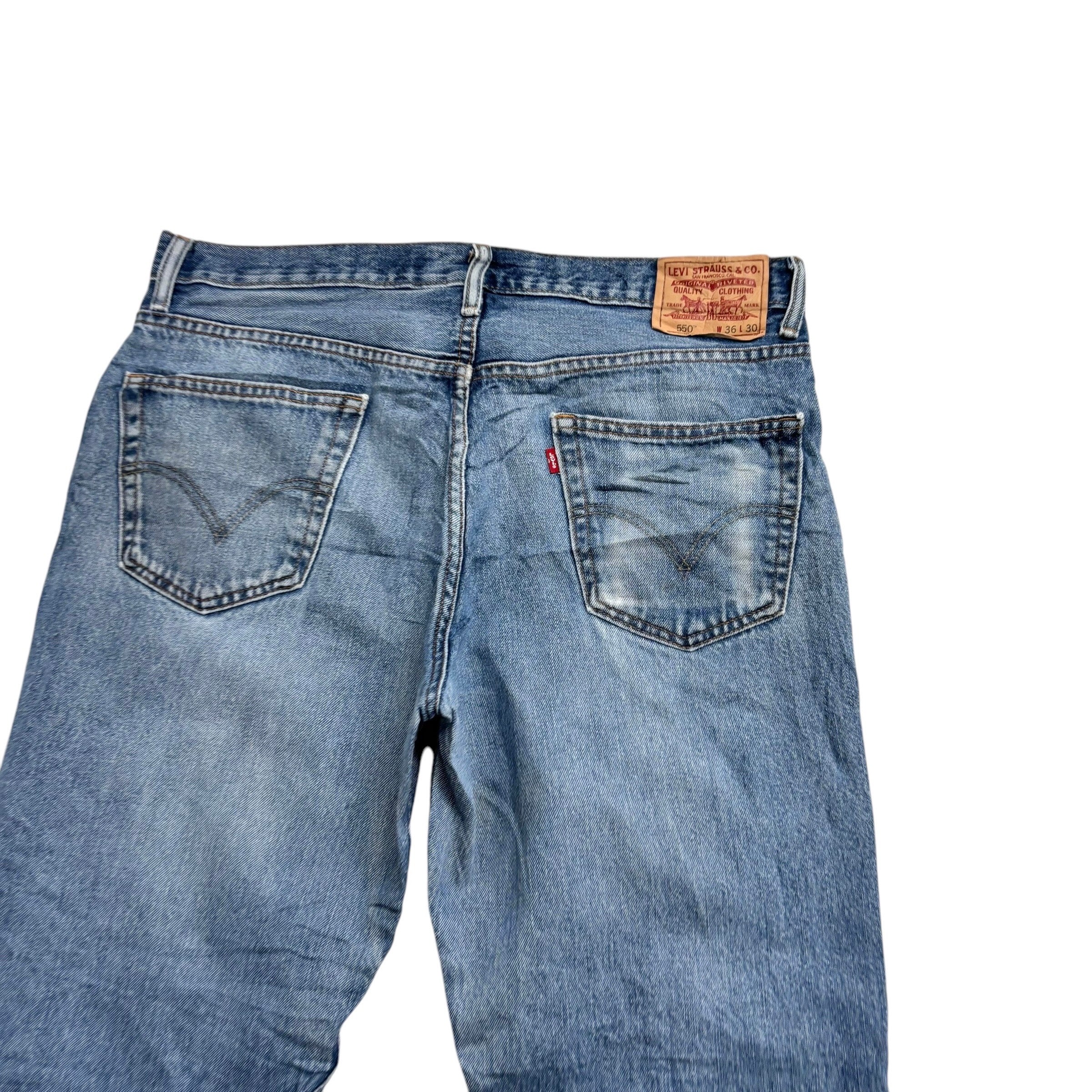 Levis 550 Jeans W36 L30 Mens Mid Blue Baggy Relaxed Straight Fit Vintage Denim