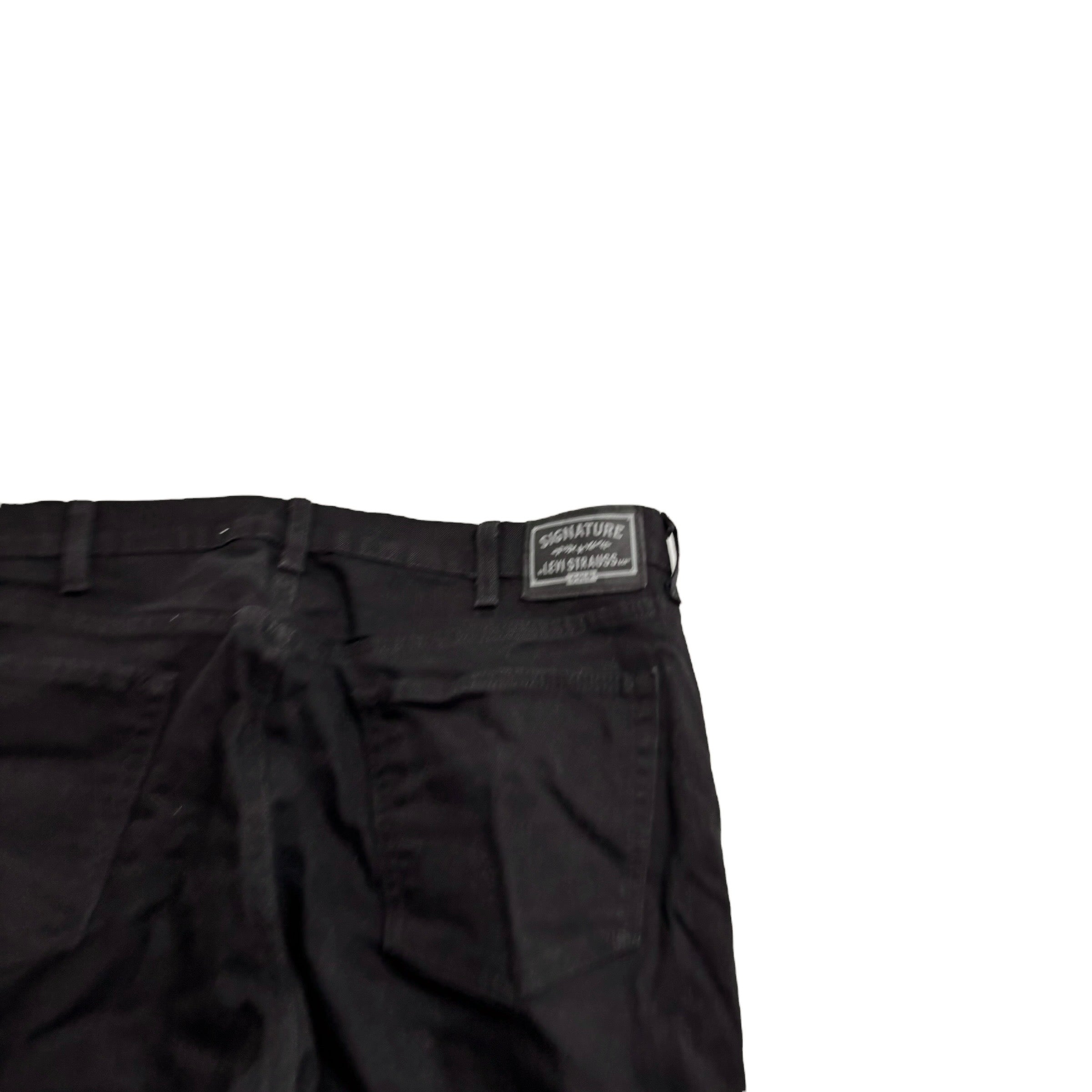 Levis Signature Jeans W40 L32 Mens Black Relaxed Straight Fit Stretch Denim (E)