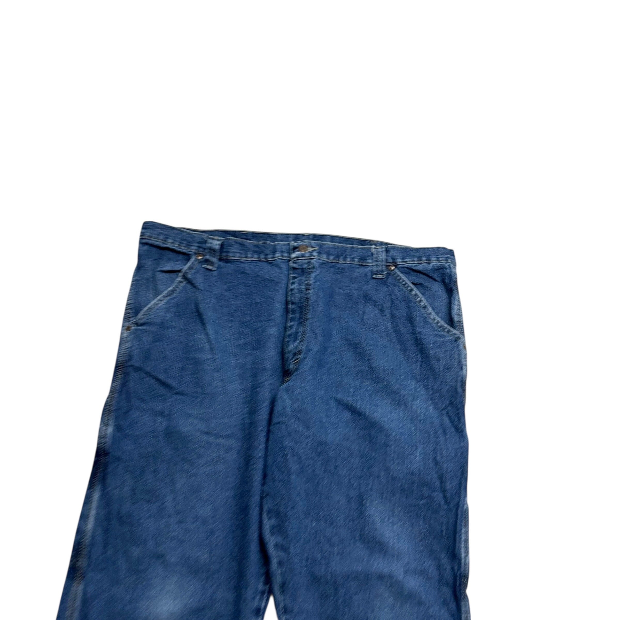 Wrangler Carpenter Jeans W44 L30 Mens Mid Blue Relaxed Straight Fit Stretch