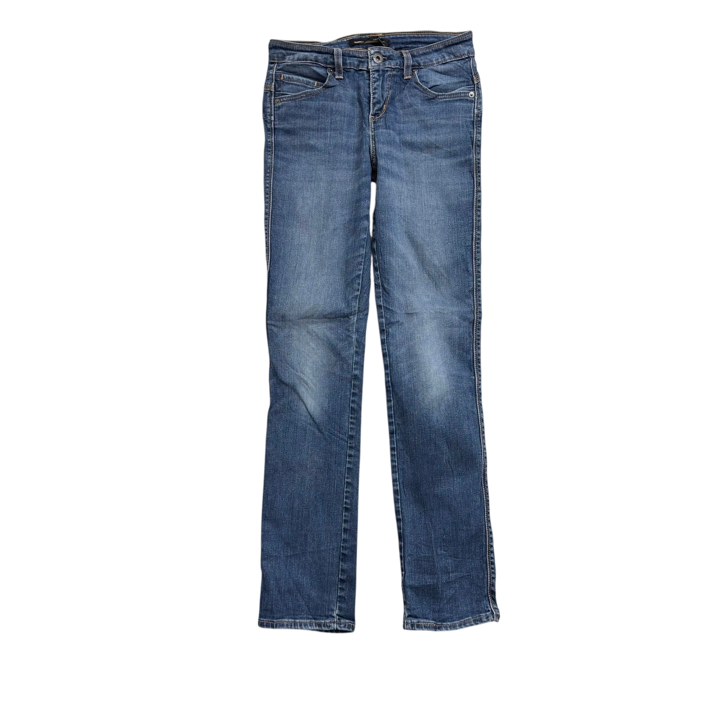 Levis Jeans W27 L32 Womens Skinny Fit Mid Blue Stretch Denim (E)