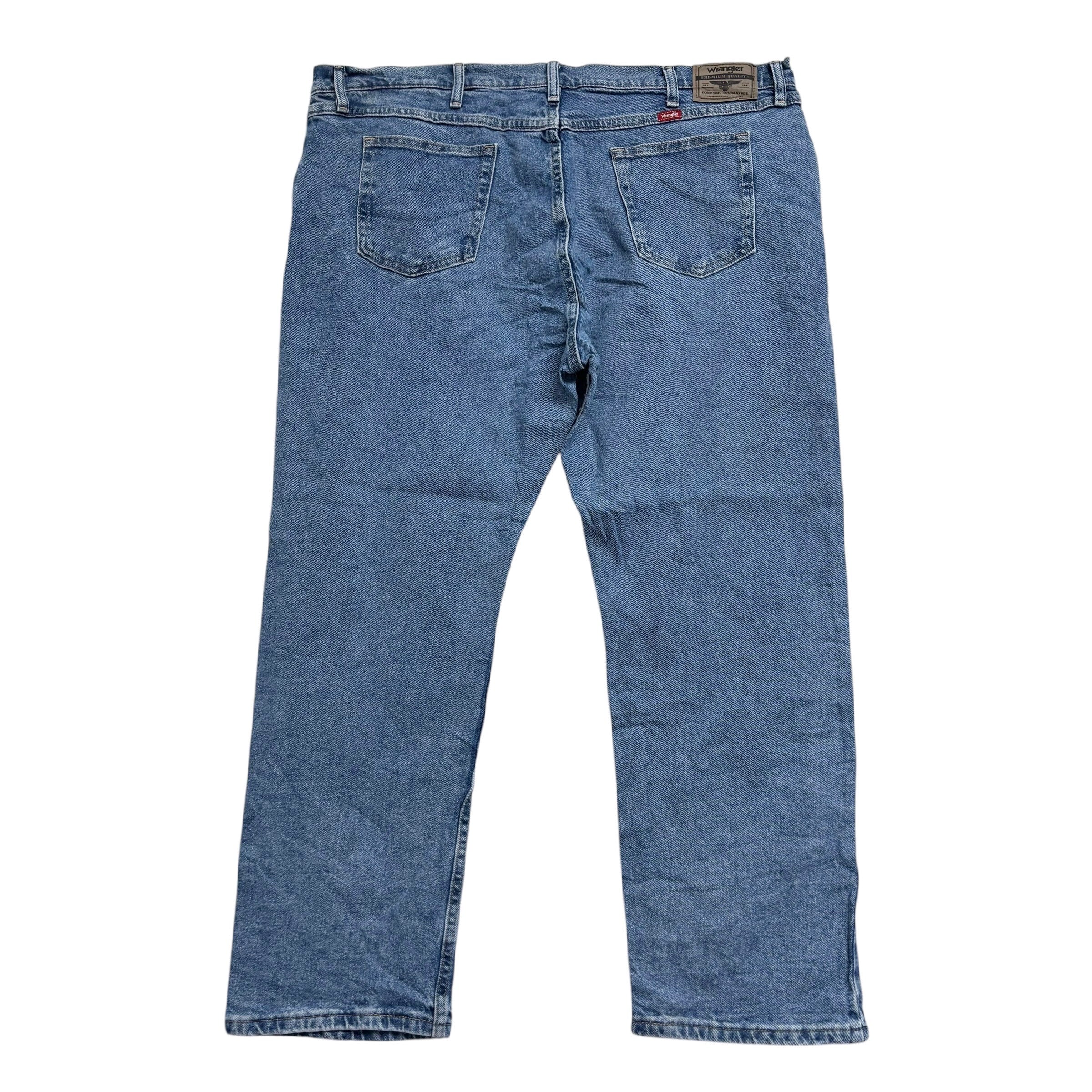 Wrangler Jeans W44 L30 Mens Light Blue Regular Straight Fit Stretch Denim (E)