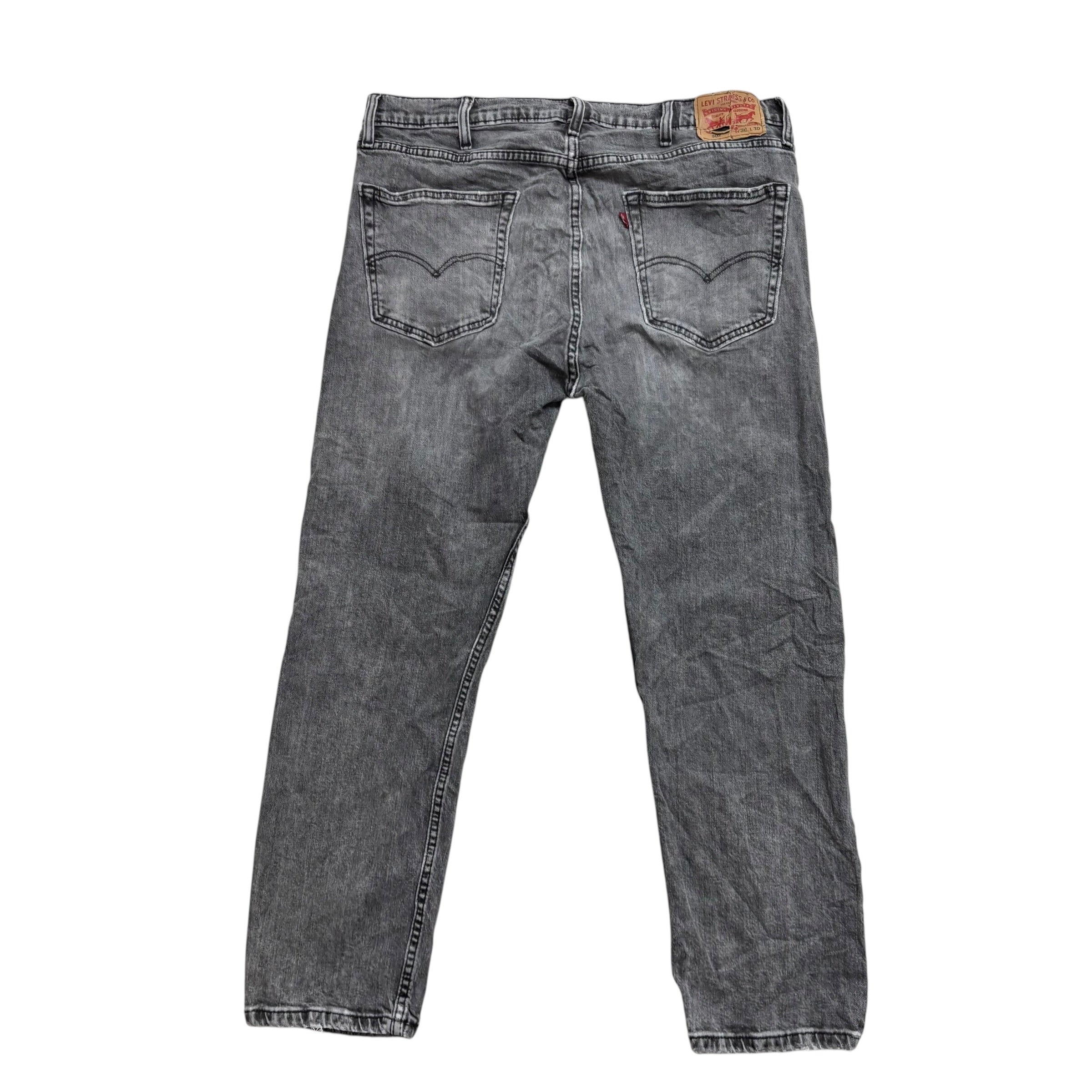 Levis 502 Jeans W38 L30 Mens Grey Regular Tapered Fit Stretch Denim