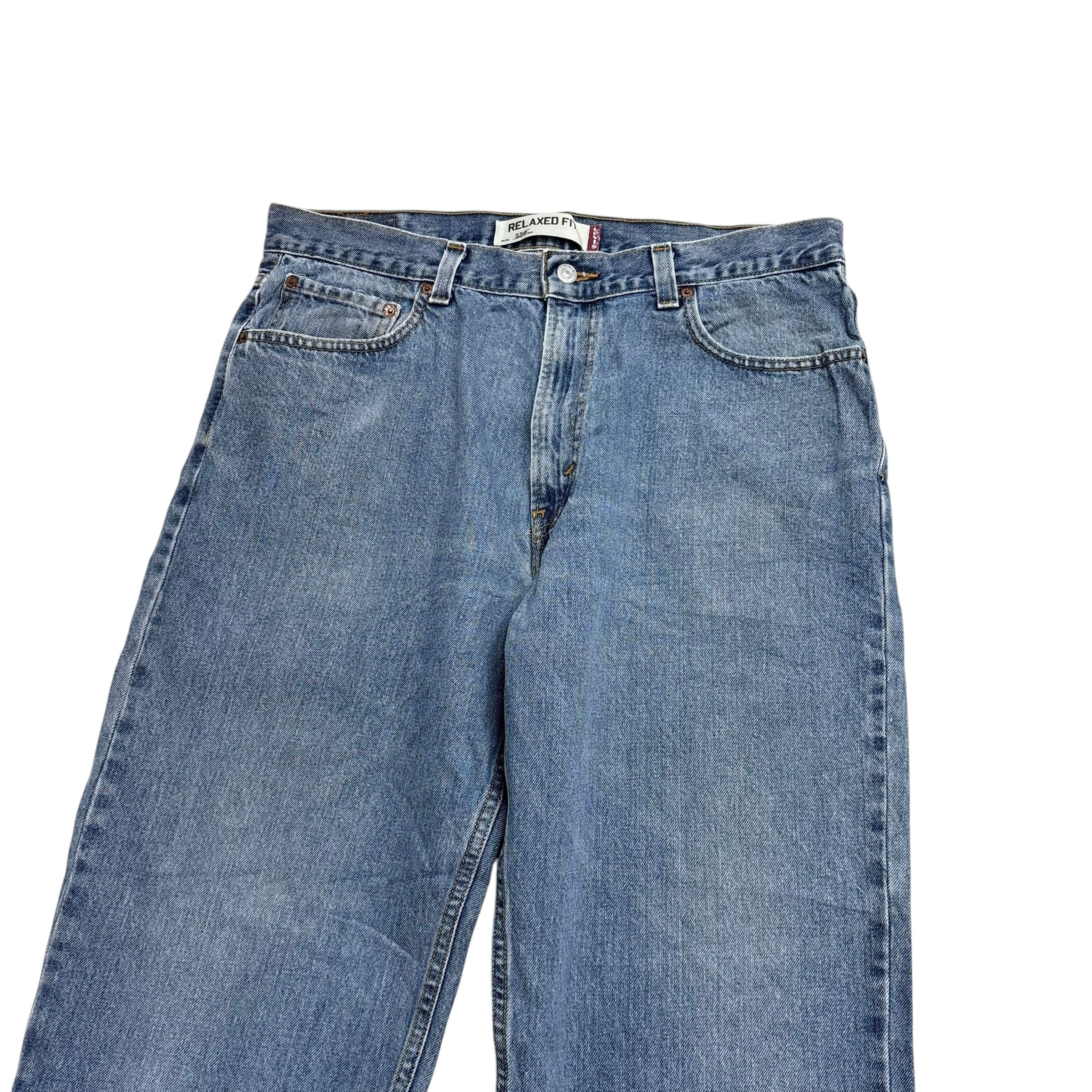 Levis 550 Jeans W36 L30 Mens Mid Blue Baggy Relaxed Straight Fit Vintage (E)