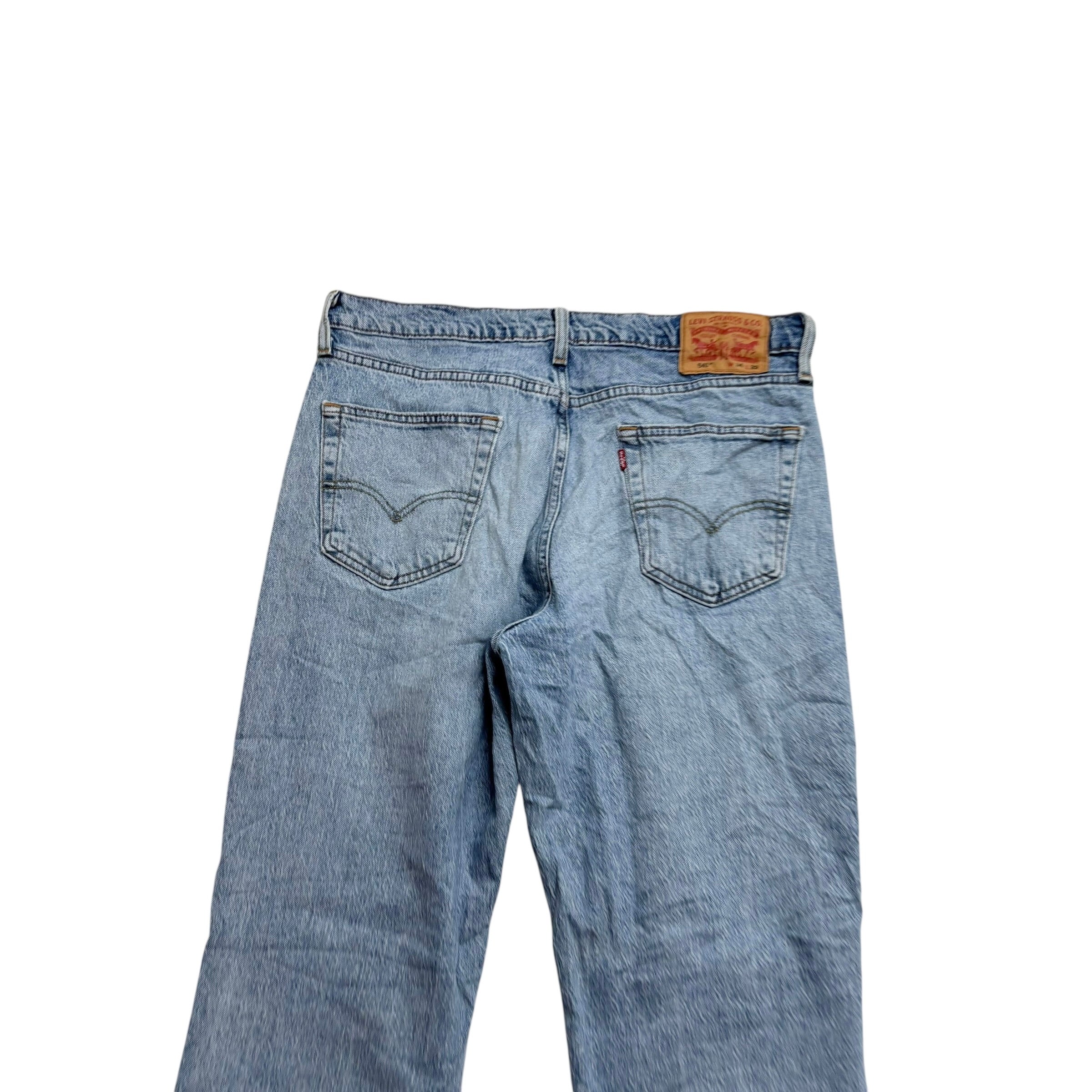 Levis 541 Jeans W34 L32 Mens Light Blue Athletic Tapered Fit Stretch Denim (E)