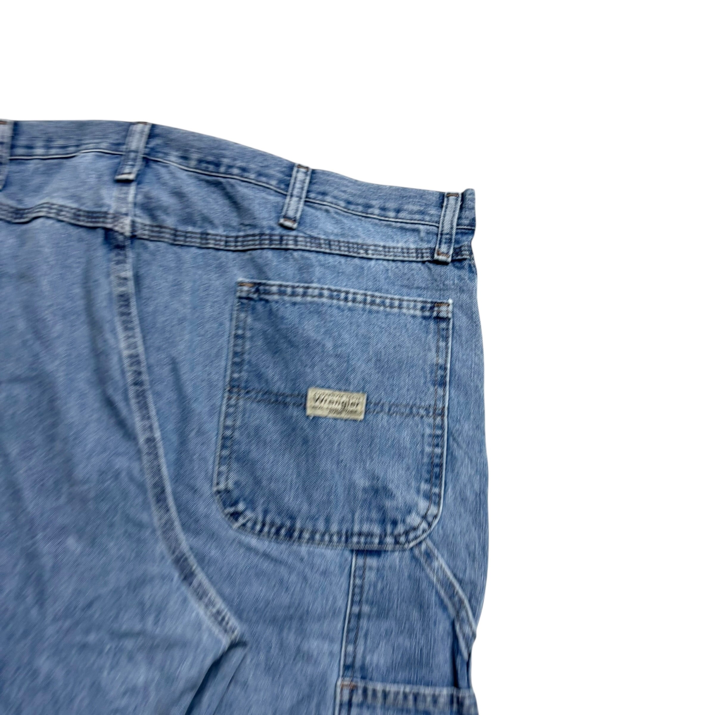 Wrangler Carpenter Jeans W42 L30 Mens Light Blue Relaxed Baggy Fit Denim (E)