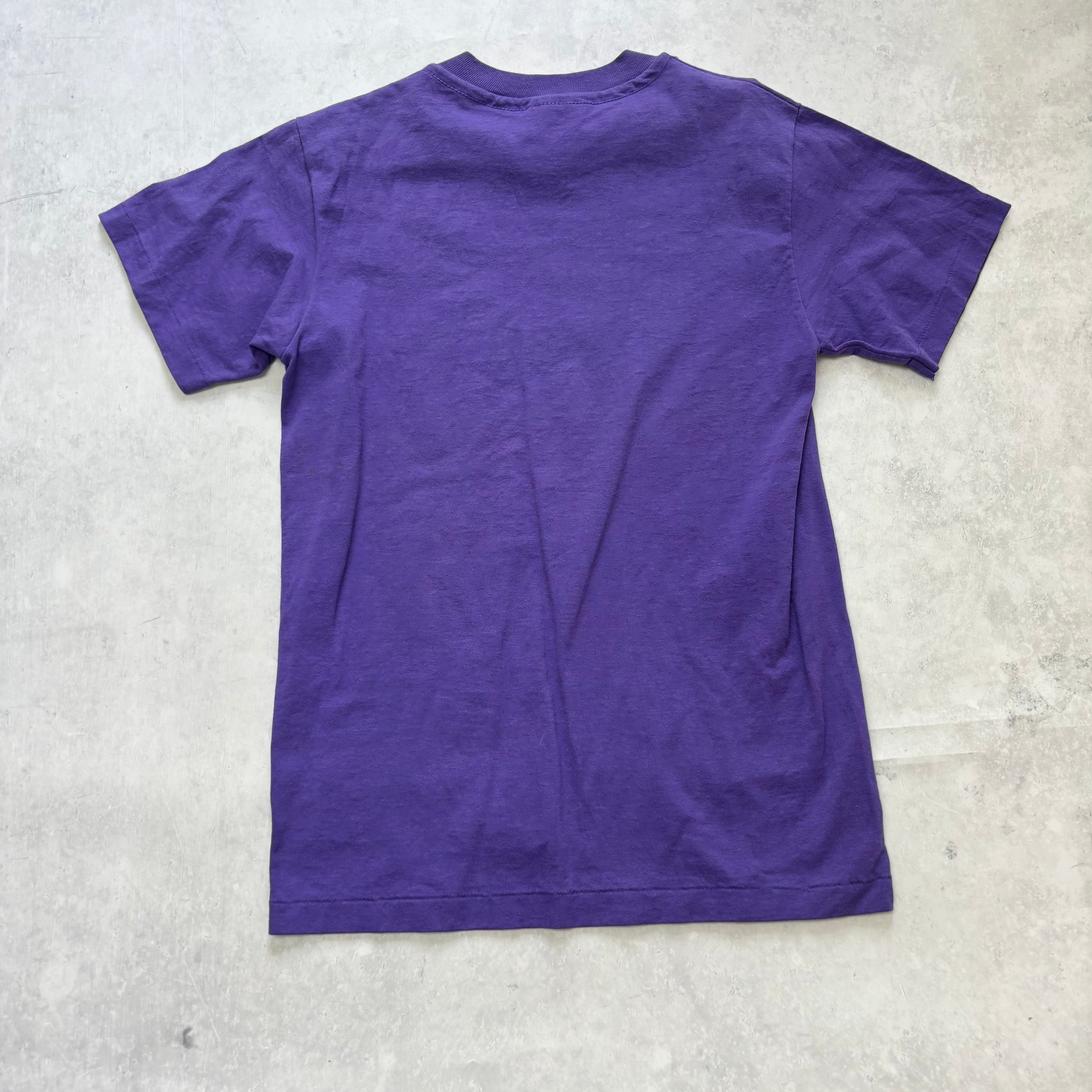 Vintage T Shirt Mens XS Purple Single Stitch Graphic Print 90s Softball (E)