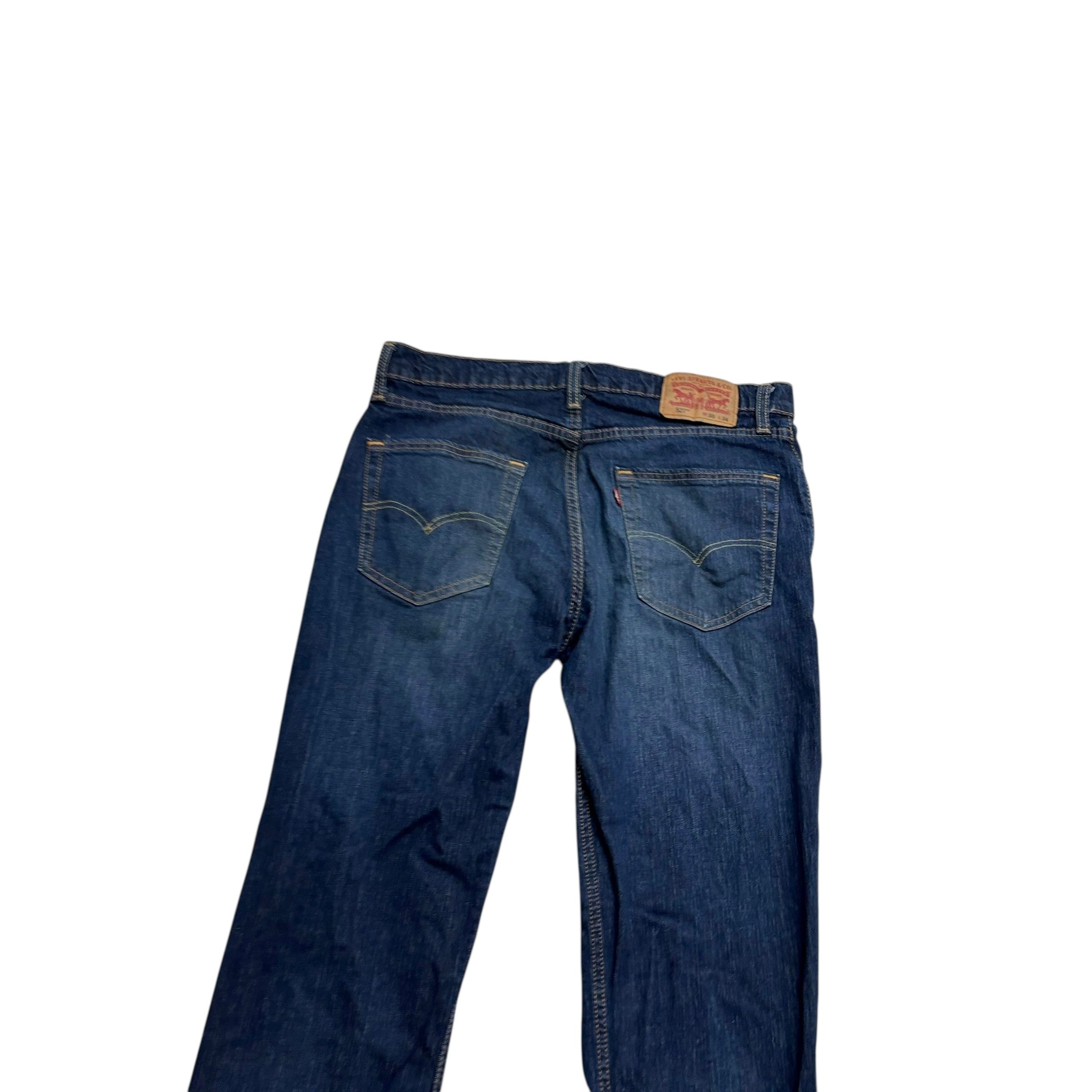 Levis 527 Jeans W34 L34 Mens Dark Blue Slim Bootcut Fit Stretch Denim (E)