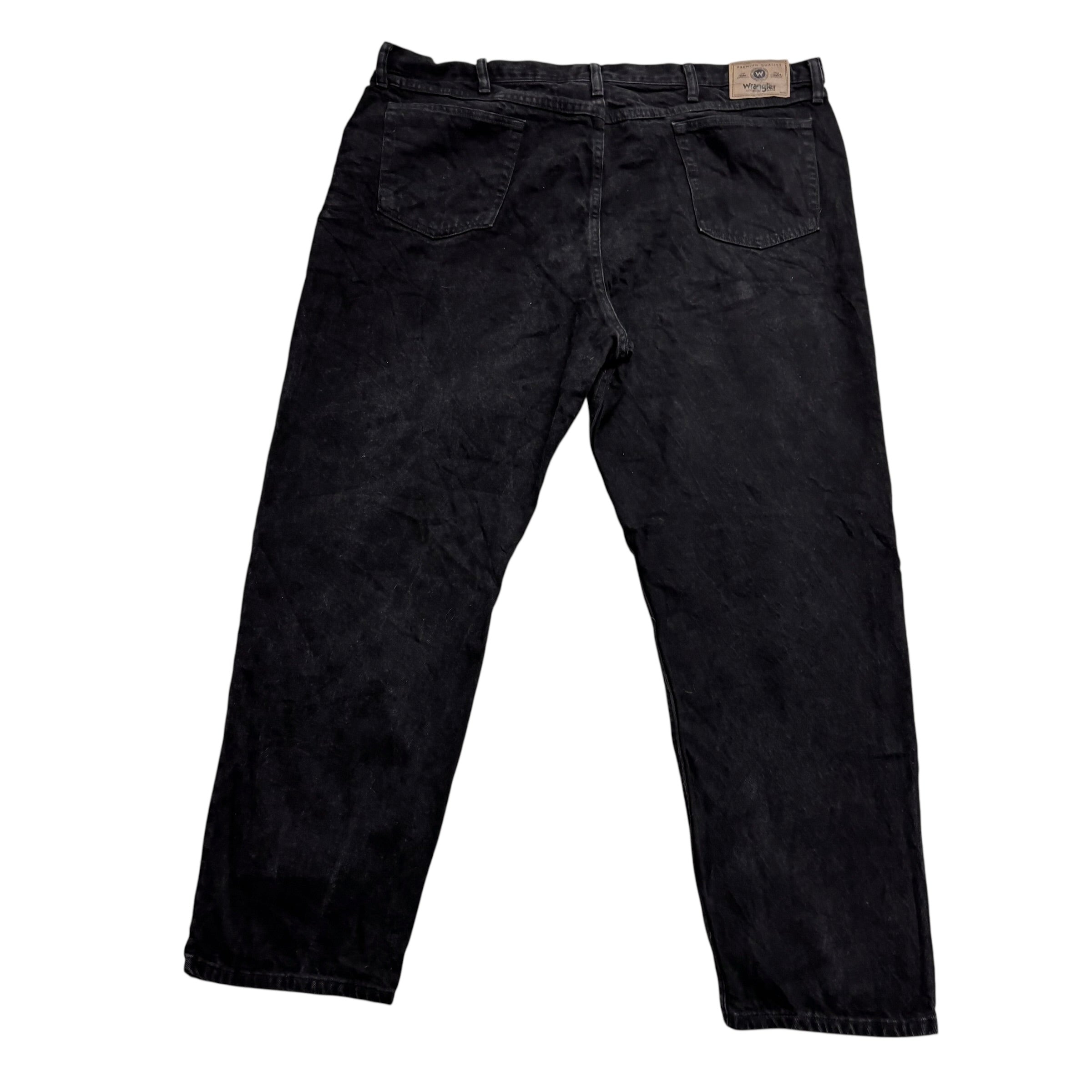 Wrangler Jeans W44 L32 Mens Black Baggy Relaxed Straight Fit Denim (E)