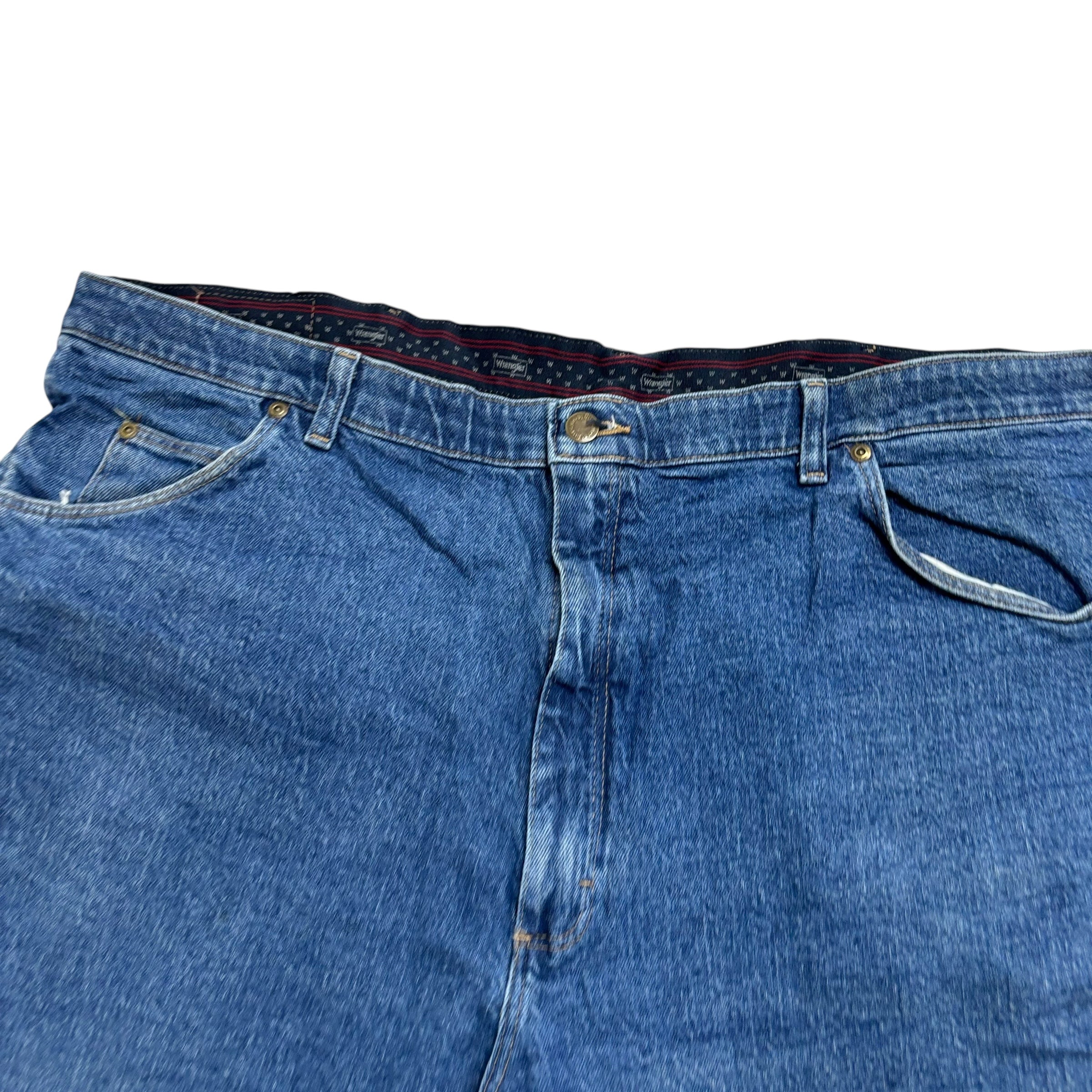 Wrangler Baggy Jorts W42 Mens Denim Shorts Mid Blue Relaxed Fit Stretch (E)