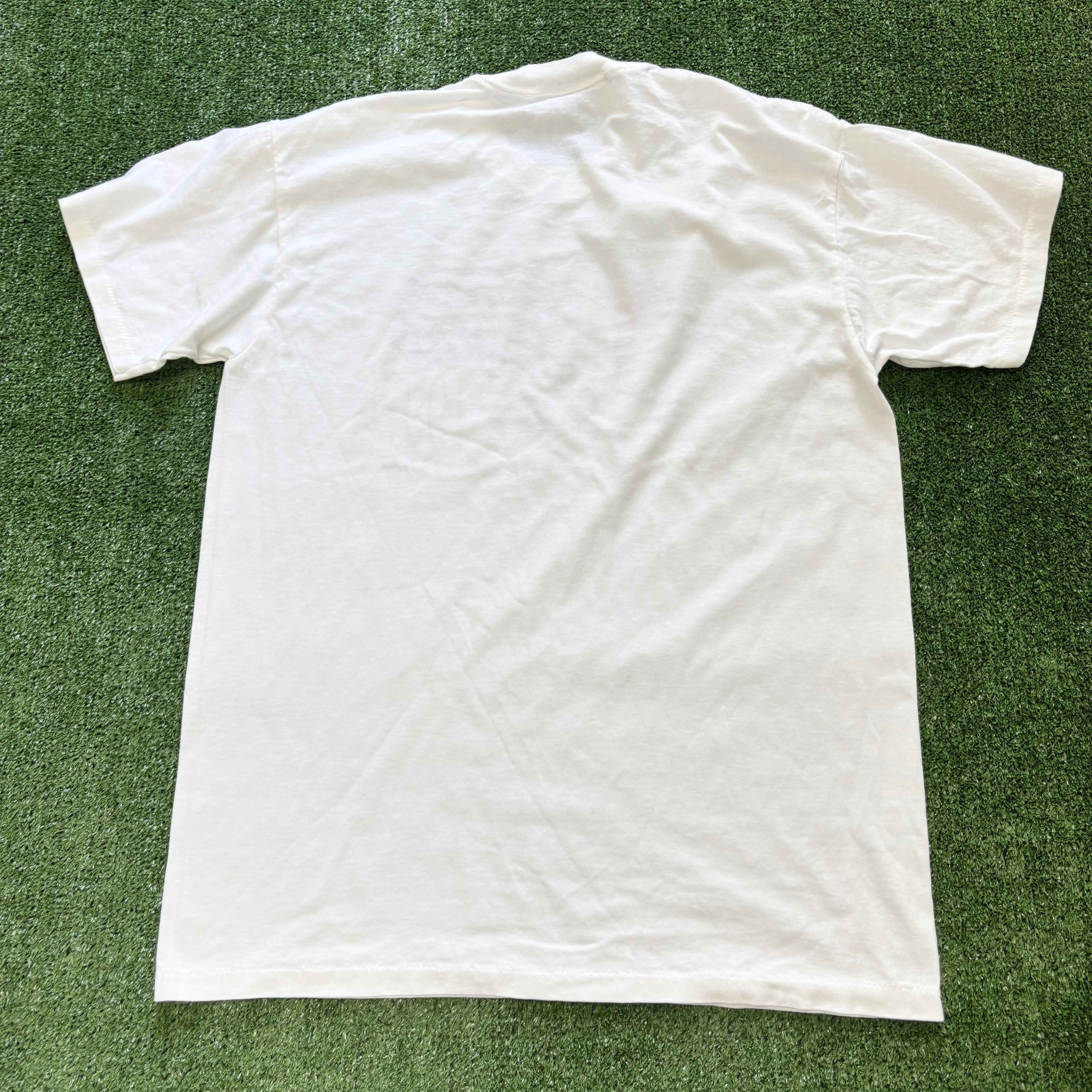 Vintage T Shirt Mens Large White Single Stitch Graphic Print 90s USA (E)