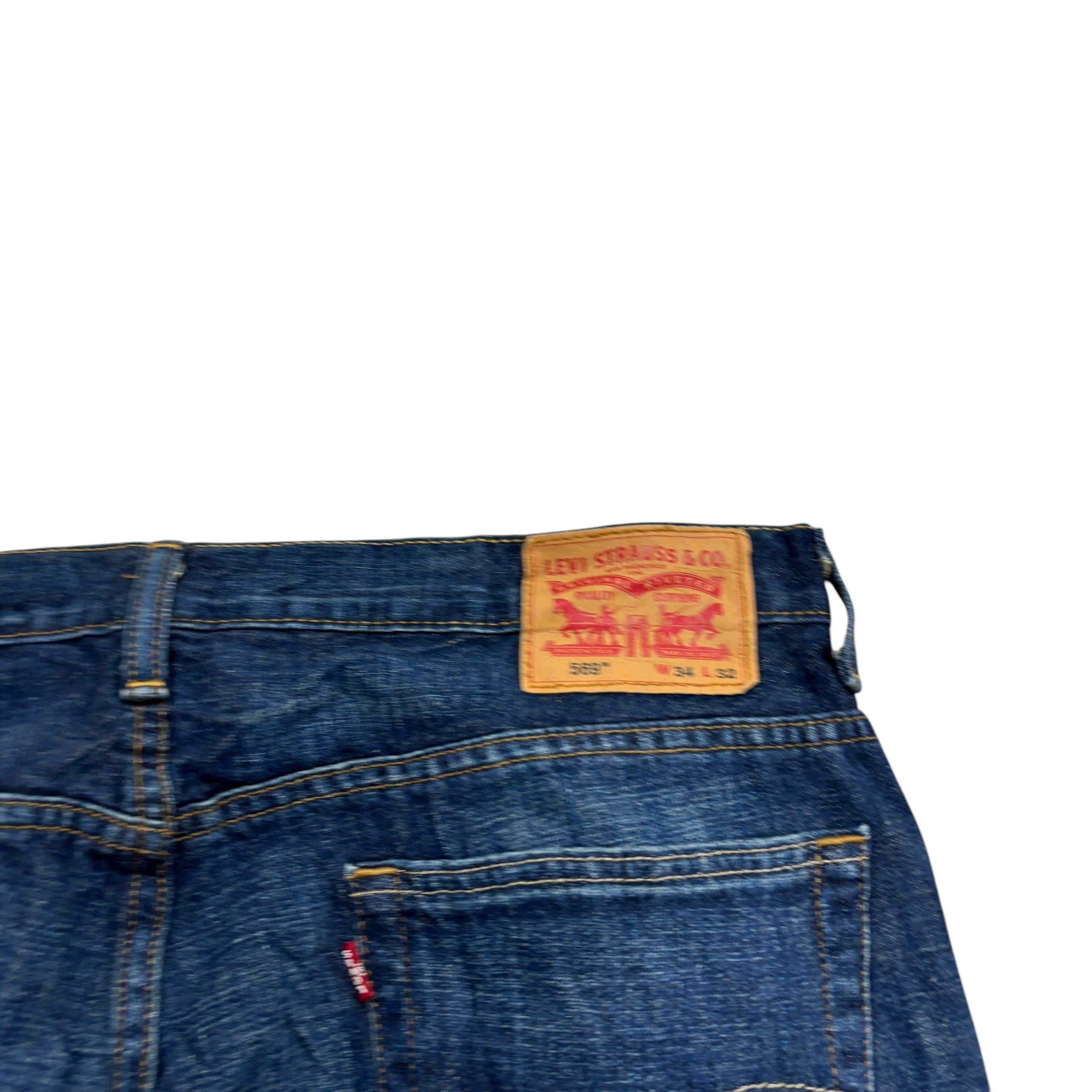 Levis 569 Jeans W34 L32 Mens Dark Blue Baggy Relaxed Straight Fit Denim (E)