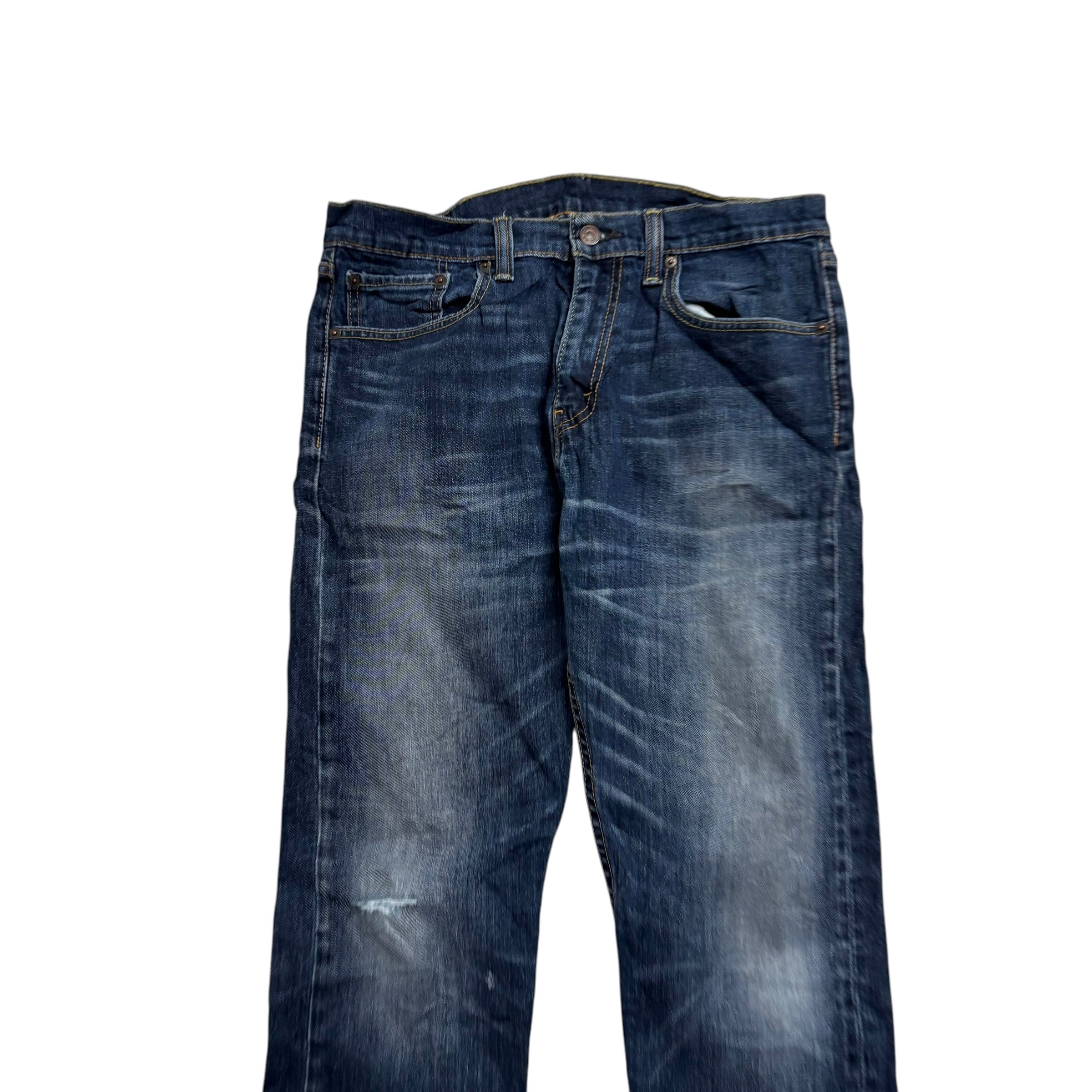 Levis 508 Jeans W32 L29 Mens Dark Blue Regular Tapered Fit Stretch Denim (F)