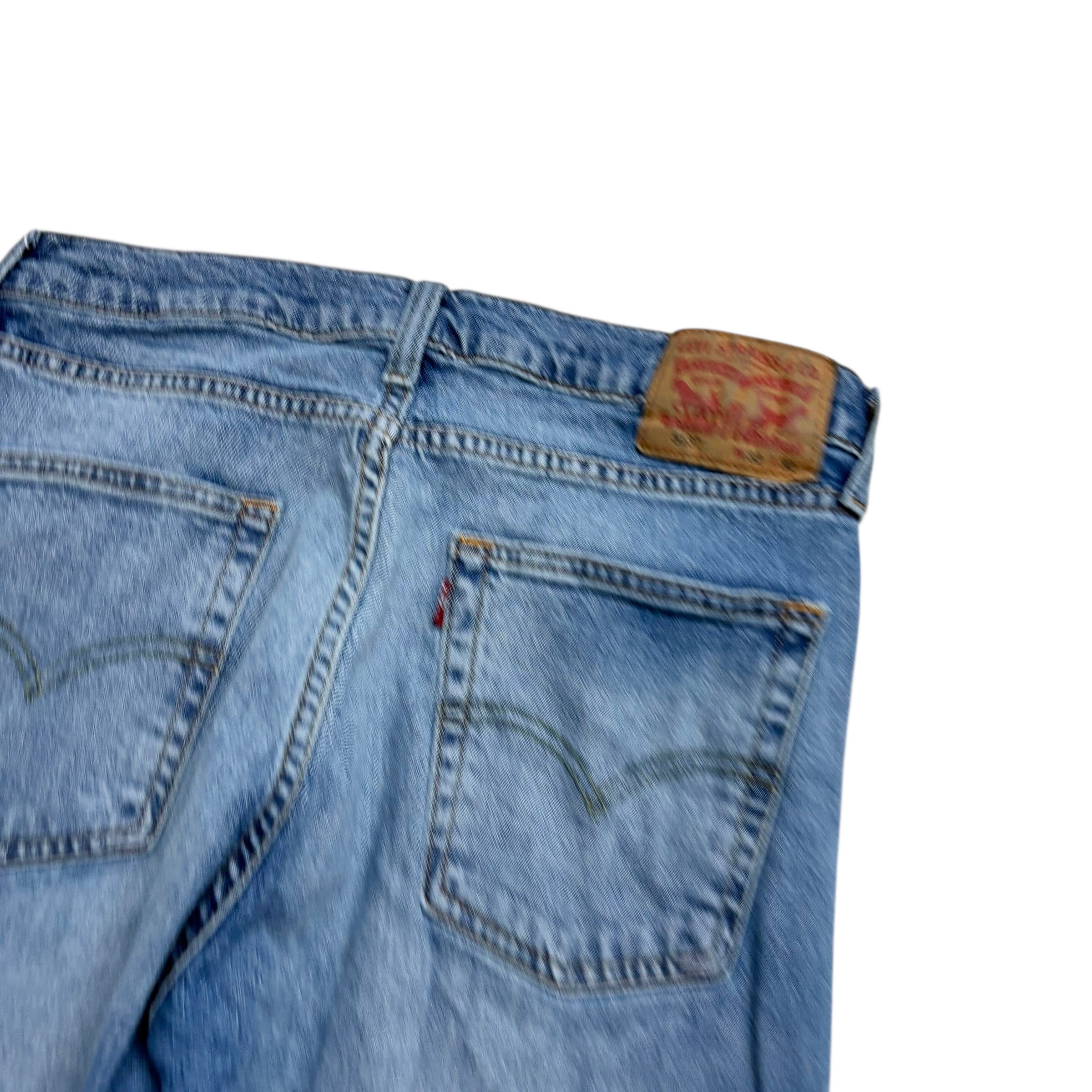 Levis 513 Jeans W32 L31 Mens Light Blue Slim Straight Fit Stretch Denim (E)