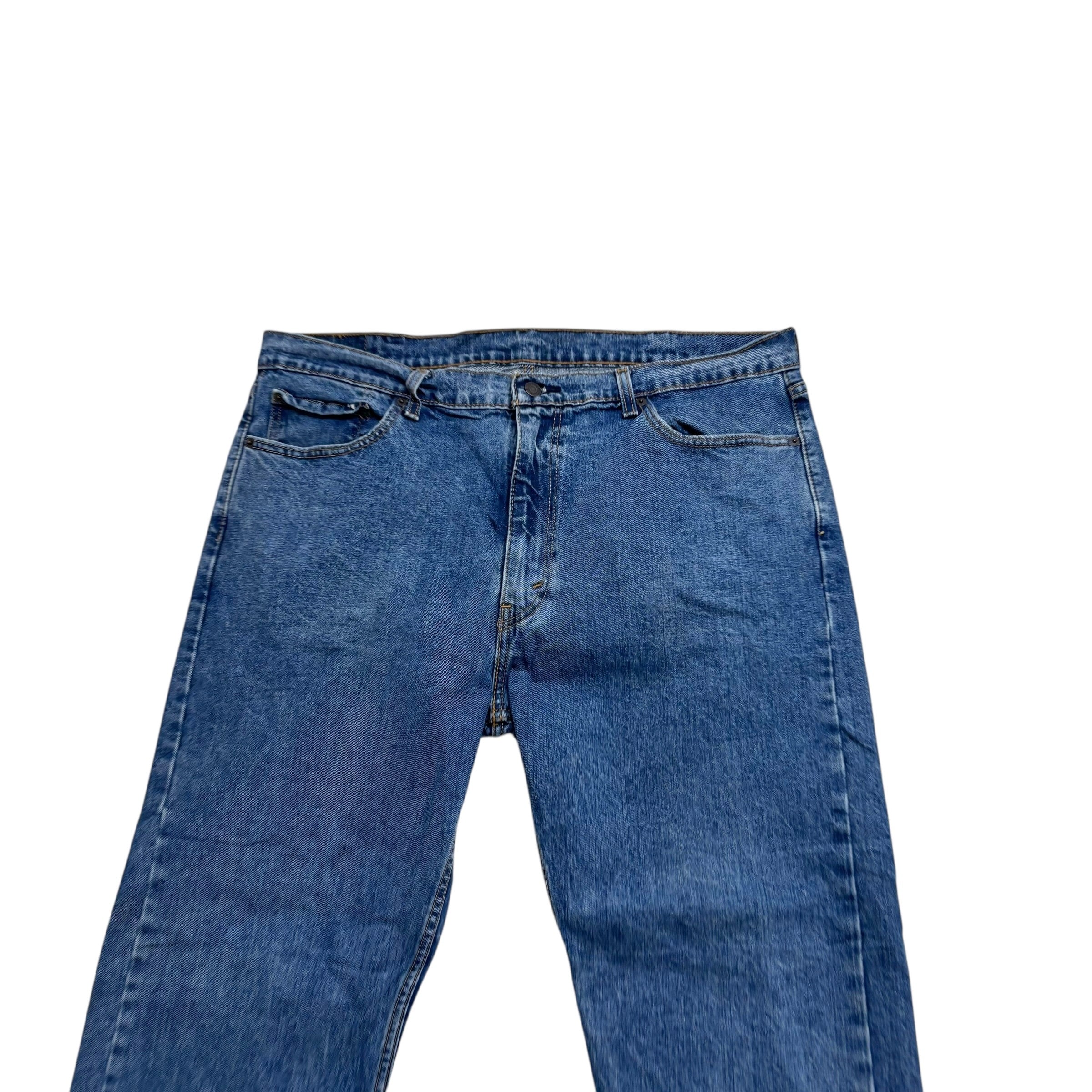 Levis 505 Jeans W40 L29 Mens Mid Blue Regular Straight Fit Stretch Denim (E)