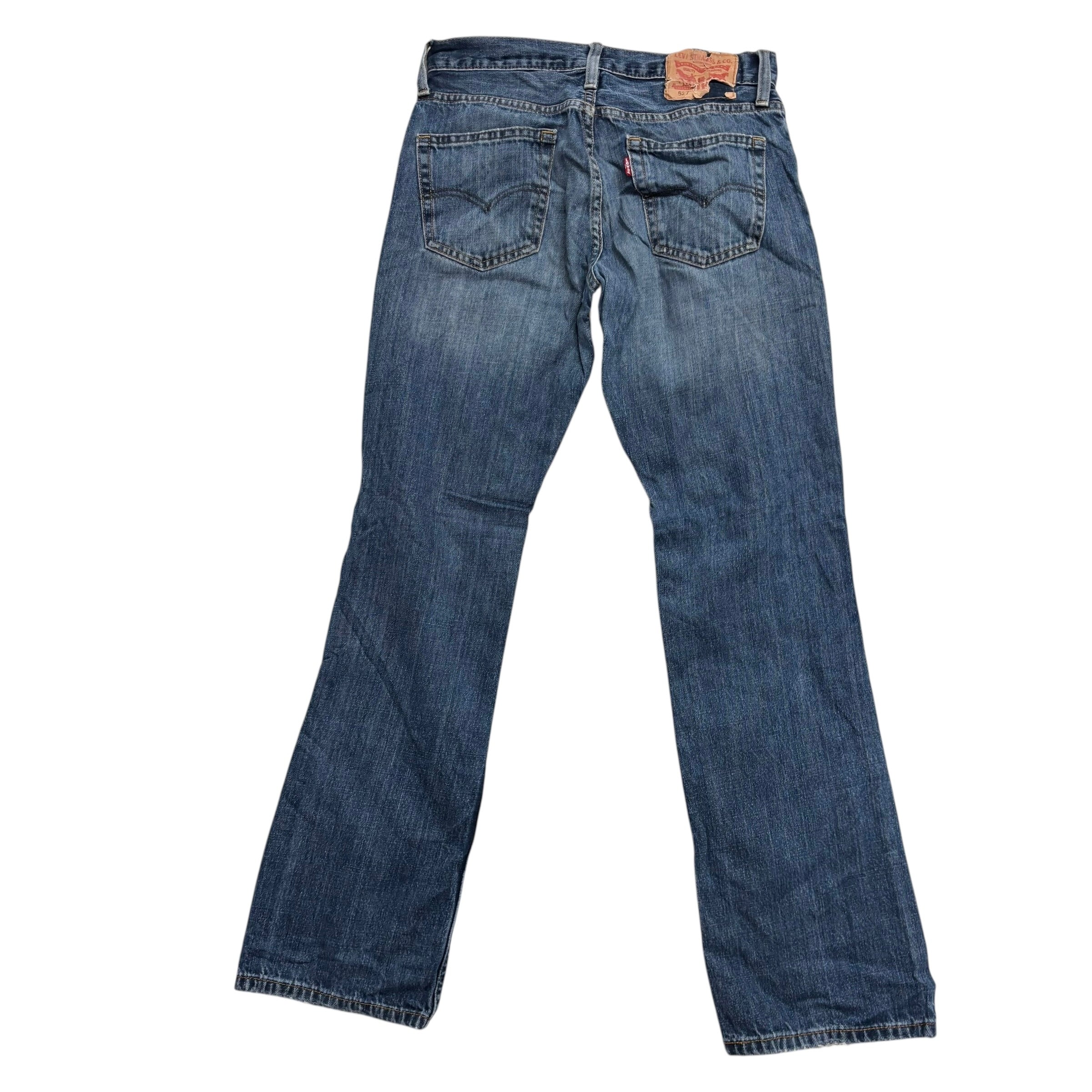 Levis 527 Jeans W30 L32 Mens Mid Blue Slim Bootcut Fit Denim (F)