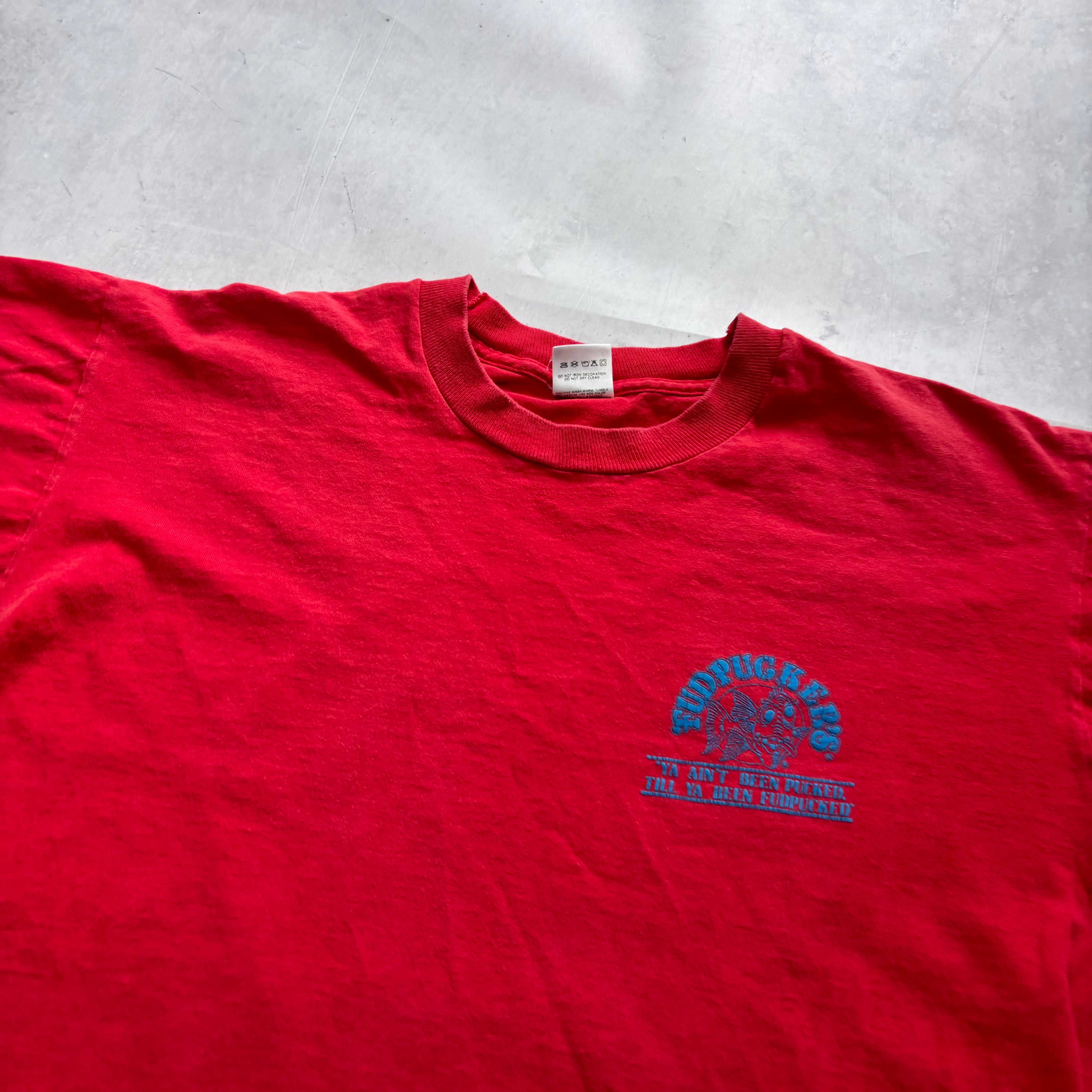 Vintage T Shirt Mens Large Red Single Stitch Graphic Print 90s USA