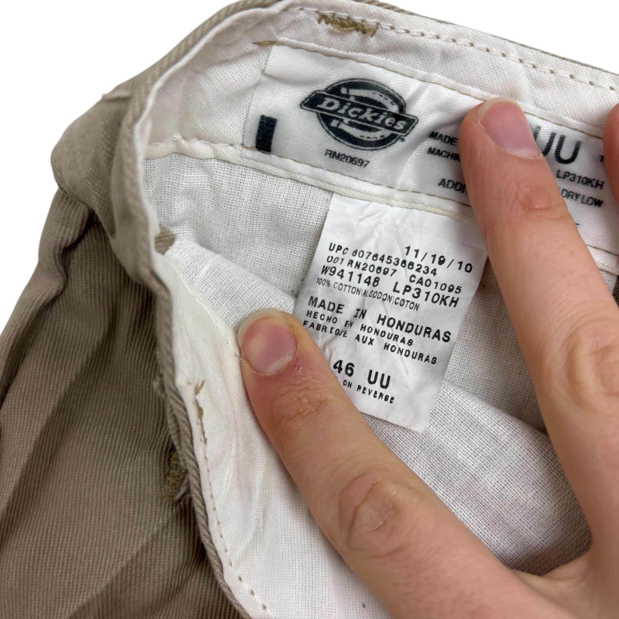 Dickies Trousers W46 L30 Mens Beige Pants Relaxed Straight Fit Workwear
