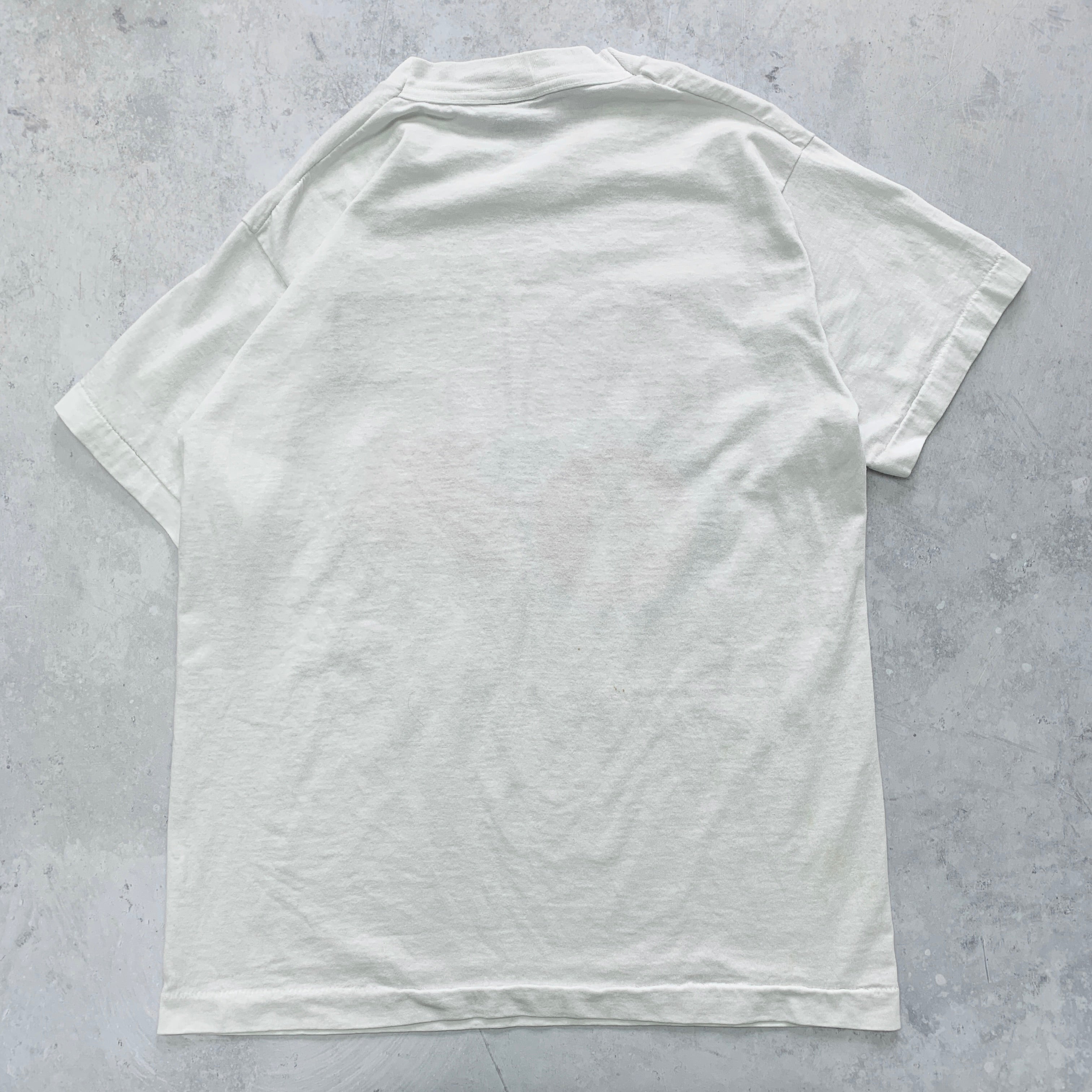 Vintage T Shirt Mens Medium White Single Stitch Graphic Print 90s USA