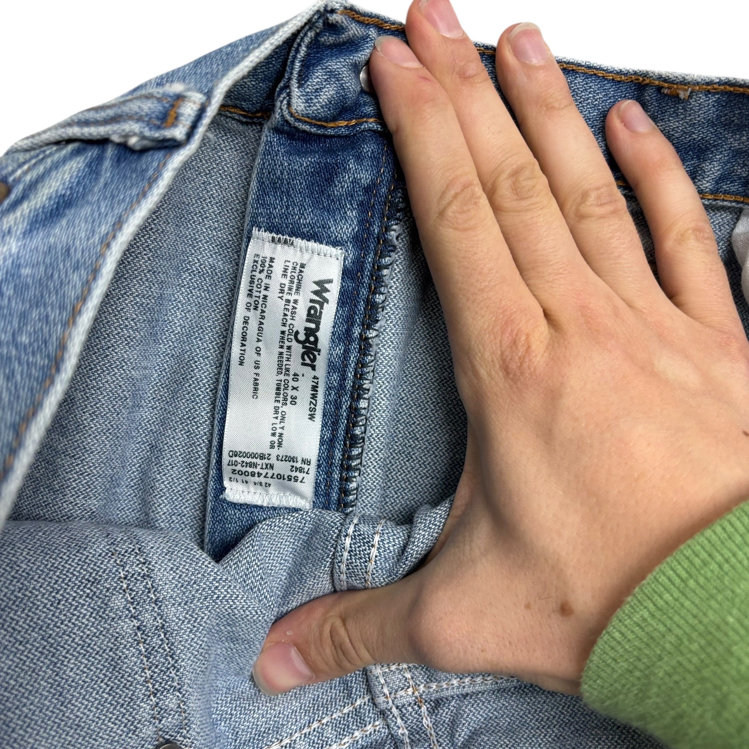 Wrangler Jeans Cowboy Cut W38 L29 Mens Light Blue 47MWZ Original Fit Denim