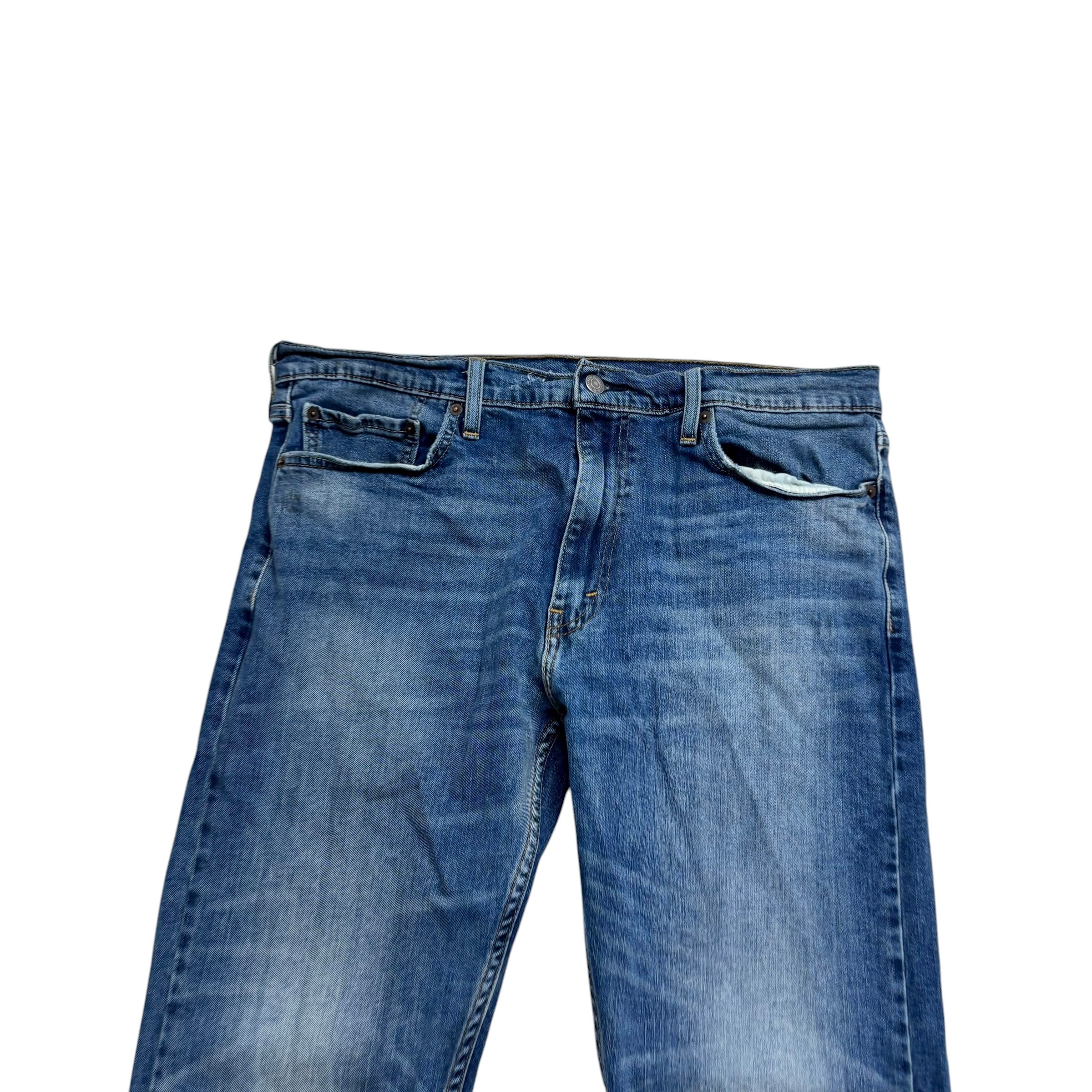 Levis 513 Jeans W36 L29 Mens Mid Blue Slim Straight Fit Stretch Denim (F)