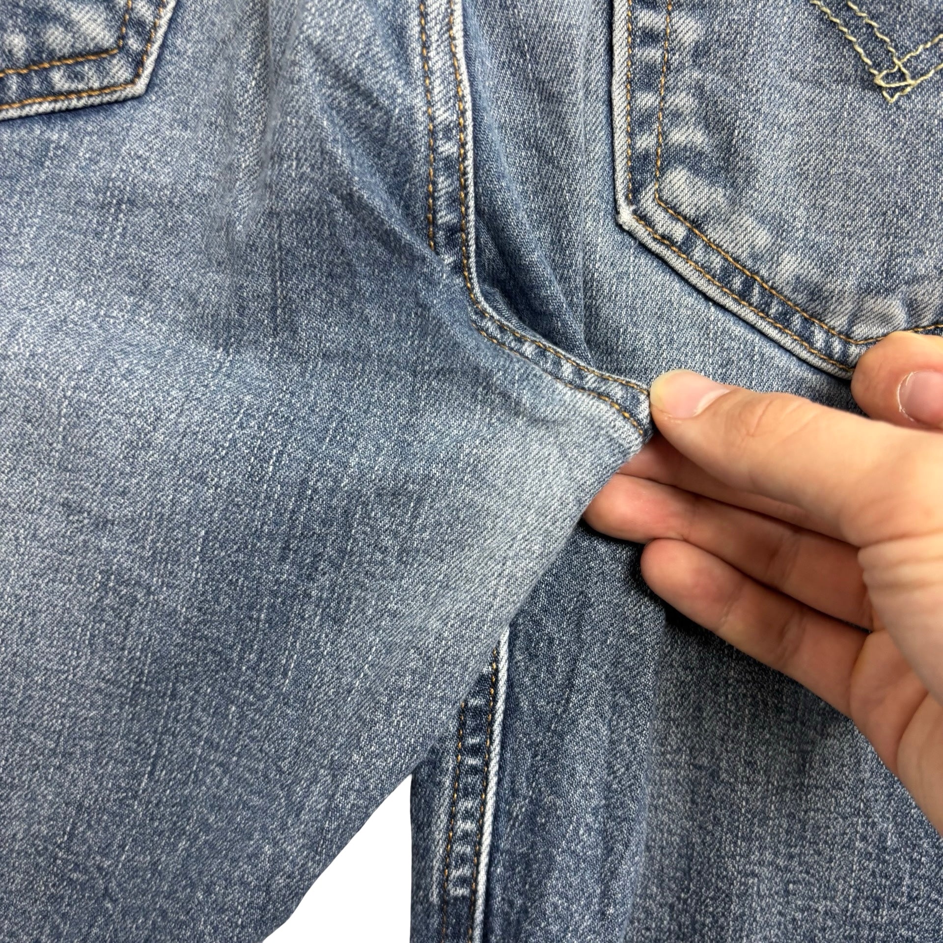 Levis 541 Jeans W33 L33 Mens Mid Blue Athletic Tapered Fit Stretch Denim