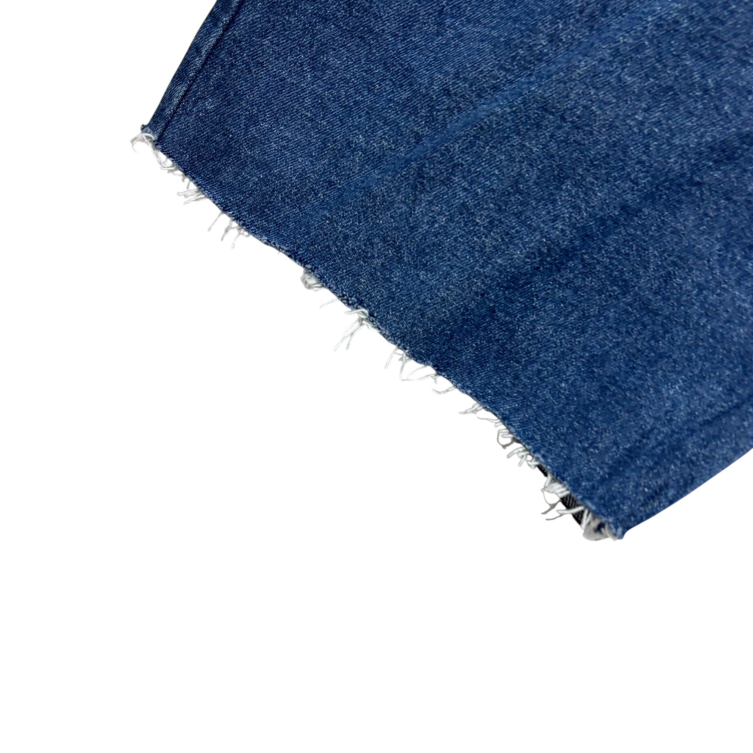 Wrangler Denim Shorts W34 Mens Mid Blue Cut Off Regular Fit Stretch 5in