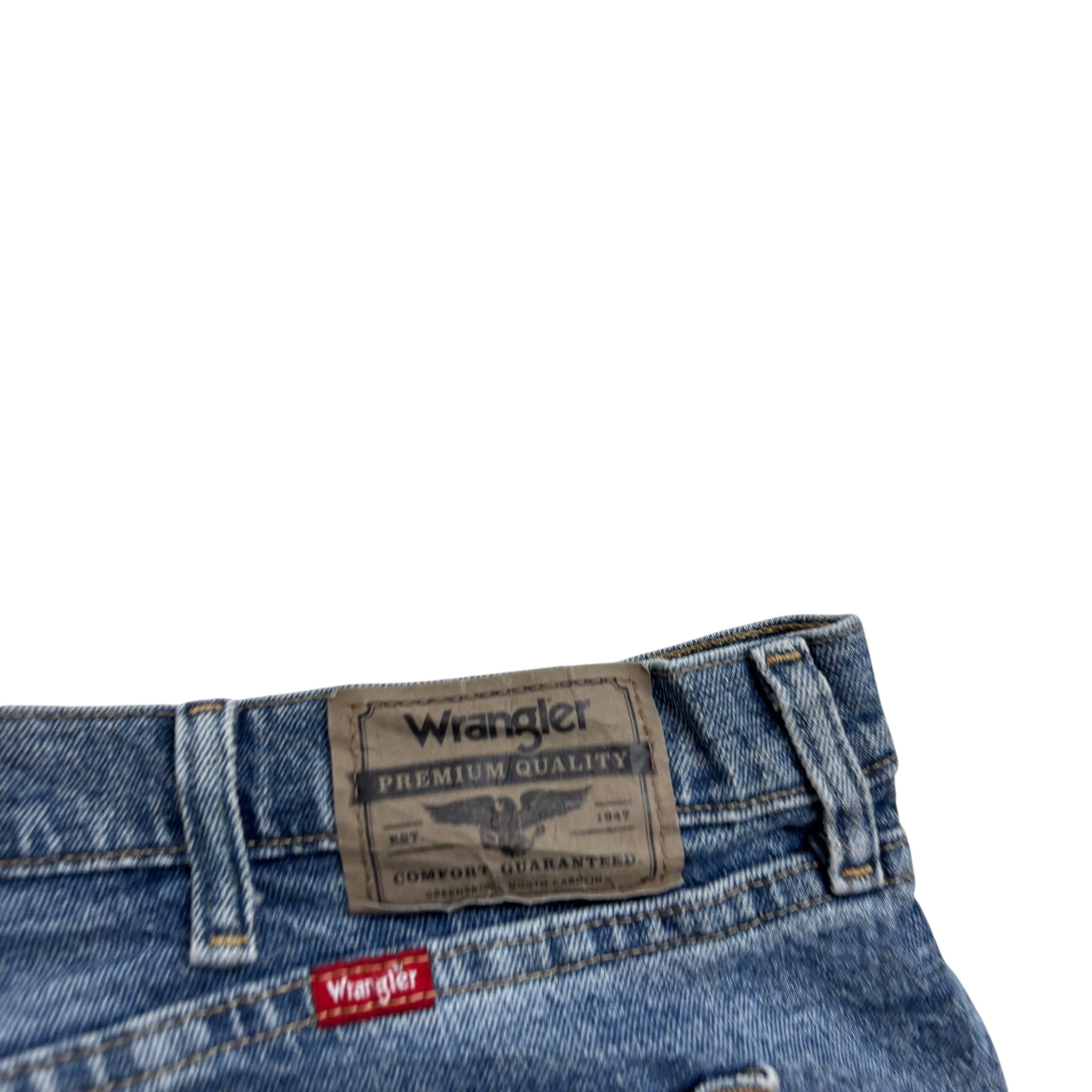 Wrangler Jorts W42 Mens Denim Shorts Mid Blue Regular Fit Stretch (E)