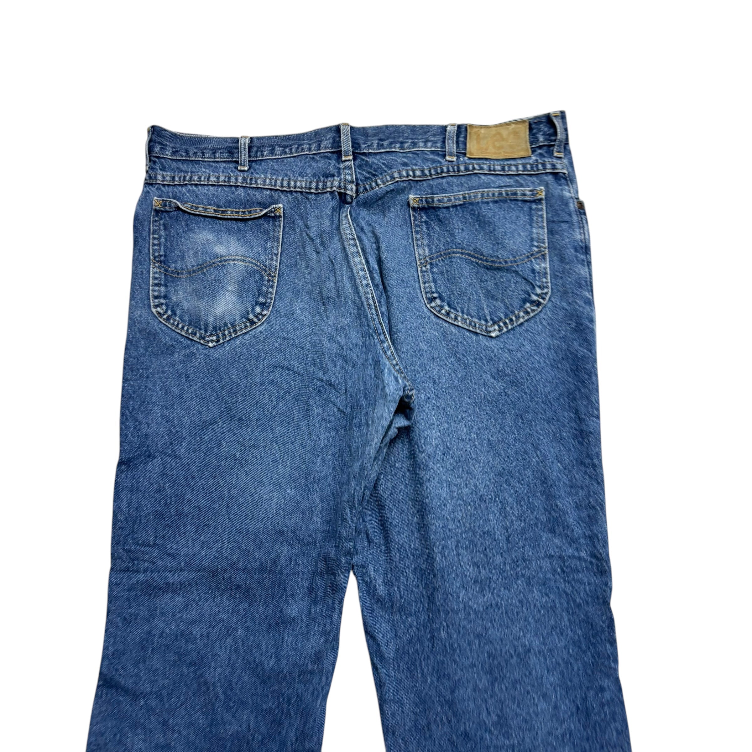 Lee Jeans W38 L29 Mens Mid Blue Regular Straight Fit Vintage 90s Denim